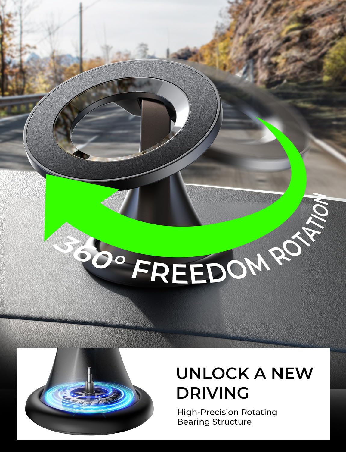 Foto 4 | Soporte De Teléfono Con Succión Magnética Lisen Para Salpicadero De Coche Iphone - Venta Internacional.