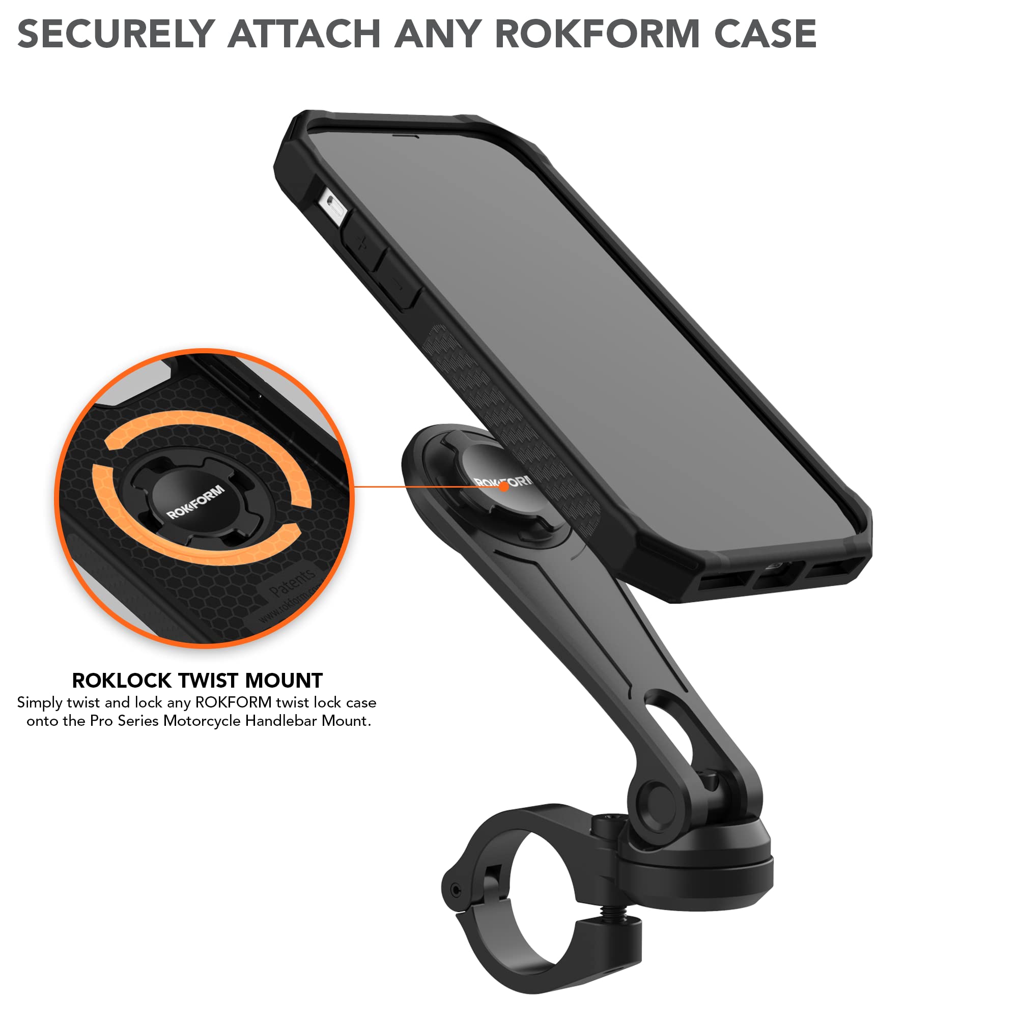 Foto 4 pulgar | Soporte De Teléfono Móvil Para Manillar De Motocicleta Rokform Black - Venta Internacional.