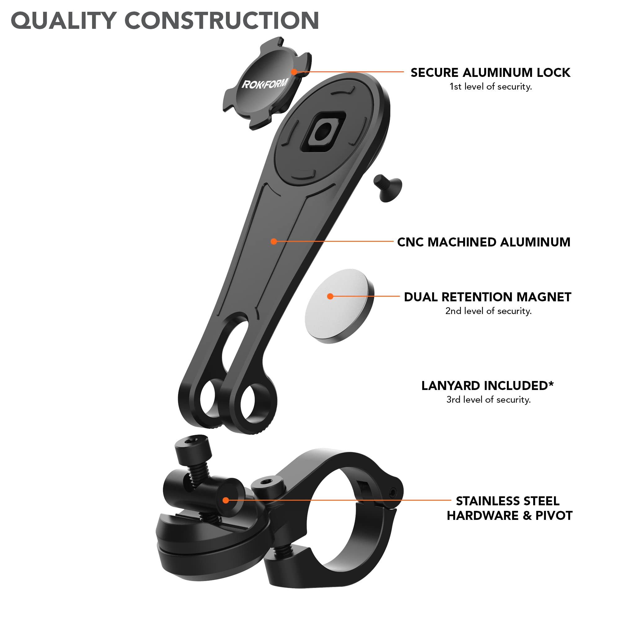 Foto 6 pulgar | Soporte De Teléfono Móvil Para Manillar De Motocicleta Rokform Black - Venta Internacional.