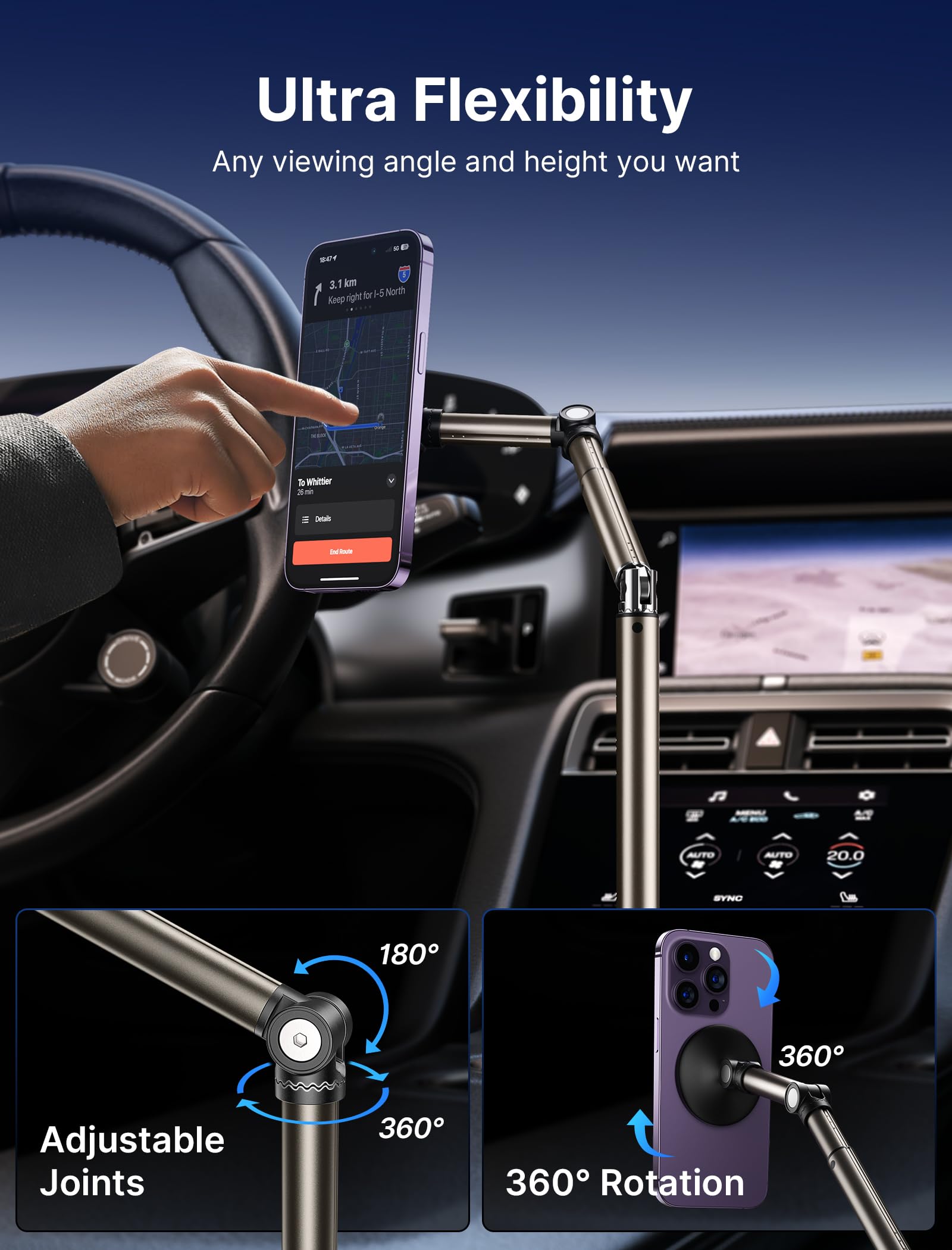 Foto 4 pulgar | Soporte Magnético Para Teléfono Jsaux Para Coche Y Camión Con Brazo Largo - Venta Internacional.