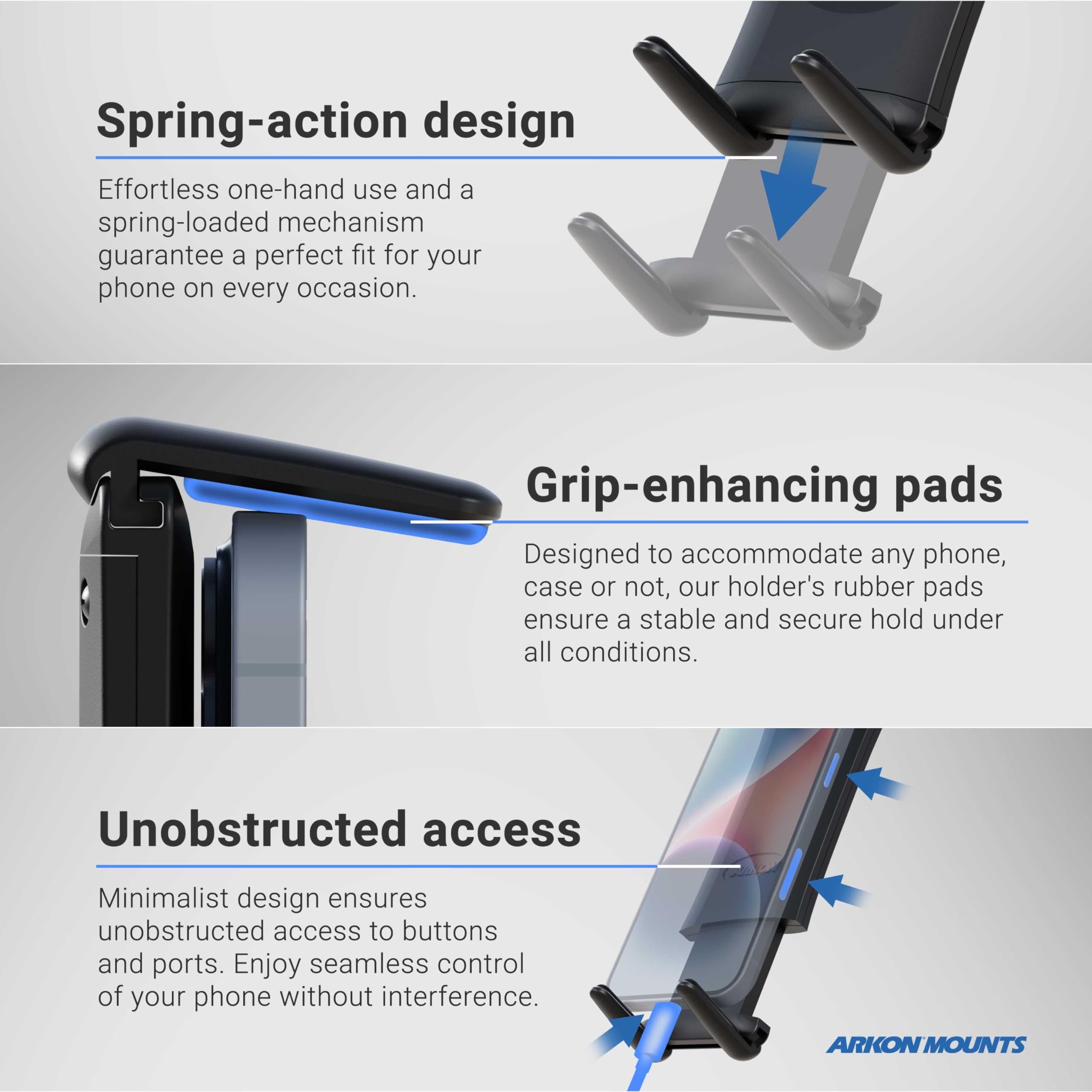 Foto 3 | Soporte Para Teléfono De Coche Arkon Monta Una Base De Taladro Secure Grip - Venta Internacional.