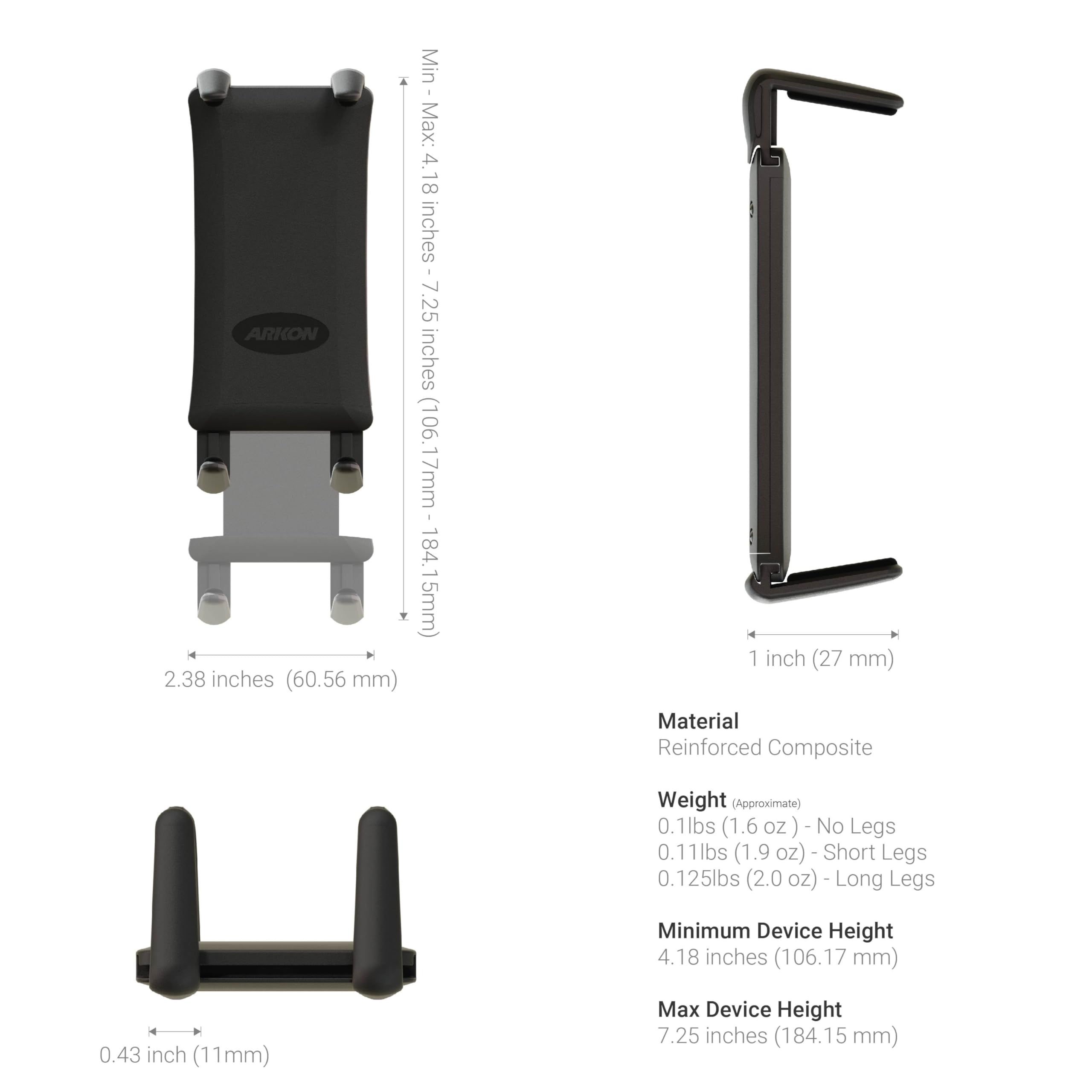 Foto 6 | Soporte Para Teléfono De Coche Arkon Monta Una Base De Taladro Secure Grip - Venta Internacional.