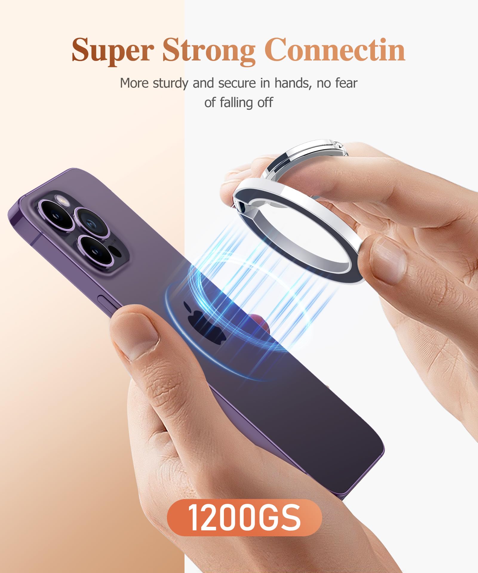 Foto 3 pulgar | Soporte Magnético Para Anillo De Teléfono Gviewin Para Iphone 16 Pro Max, Plateado - Venta Internacional.