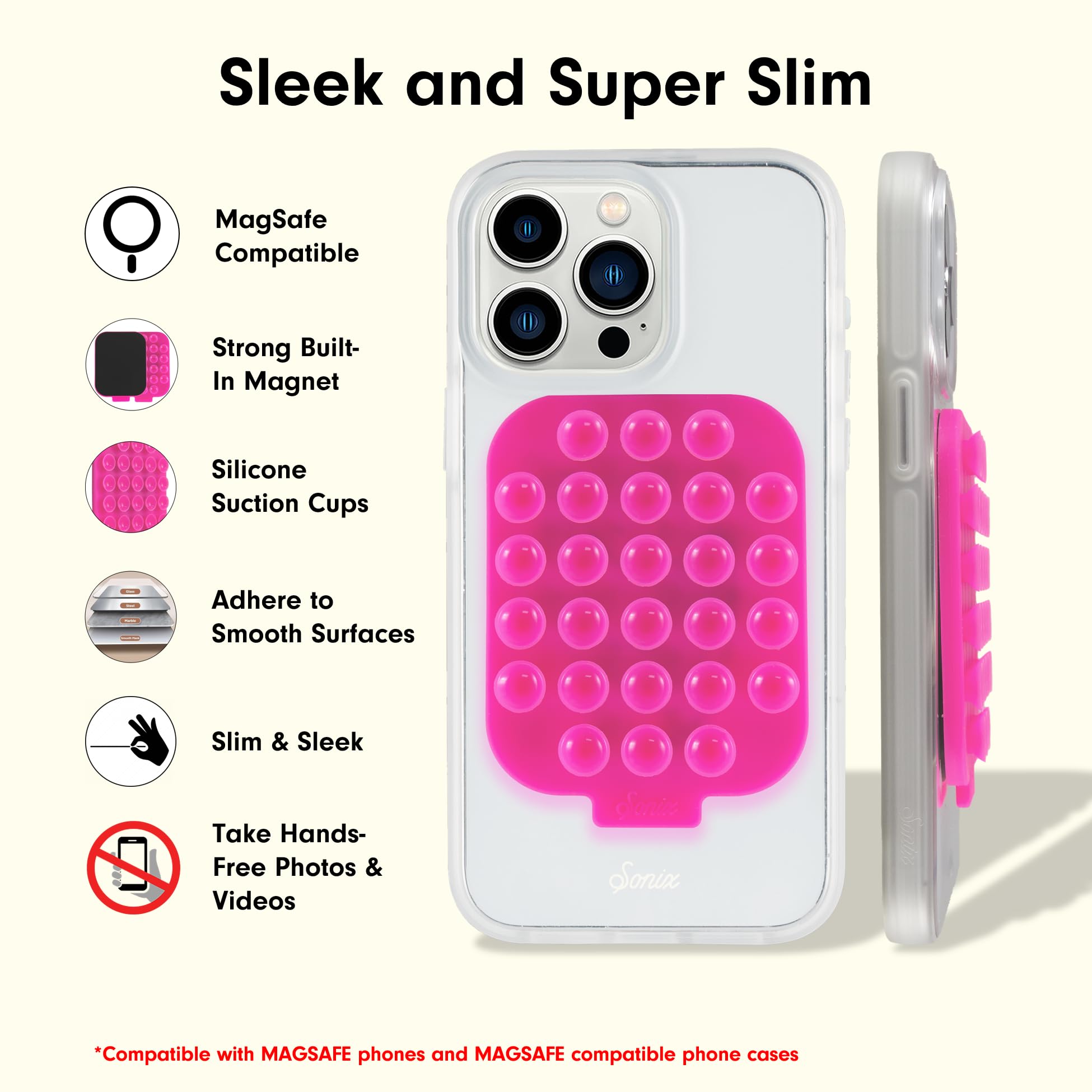 Foto 4 pulgar | Ventosa Magnética De Silicona Con Soporte Para Iphone Sonix - Venta Internacional.