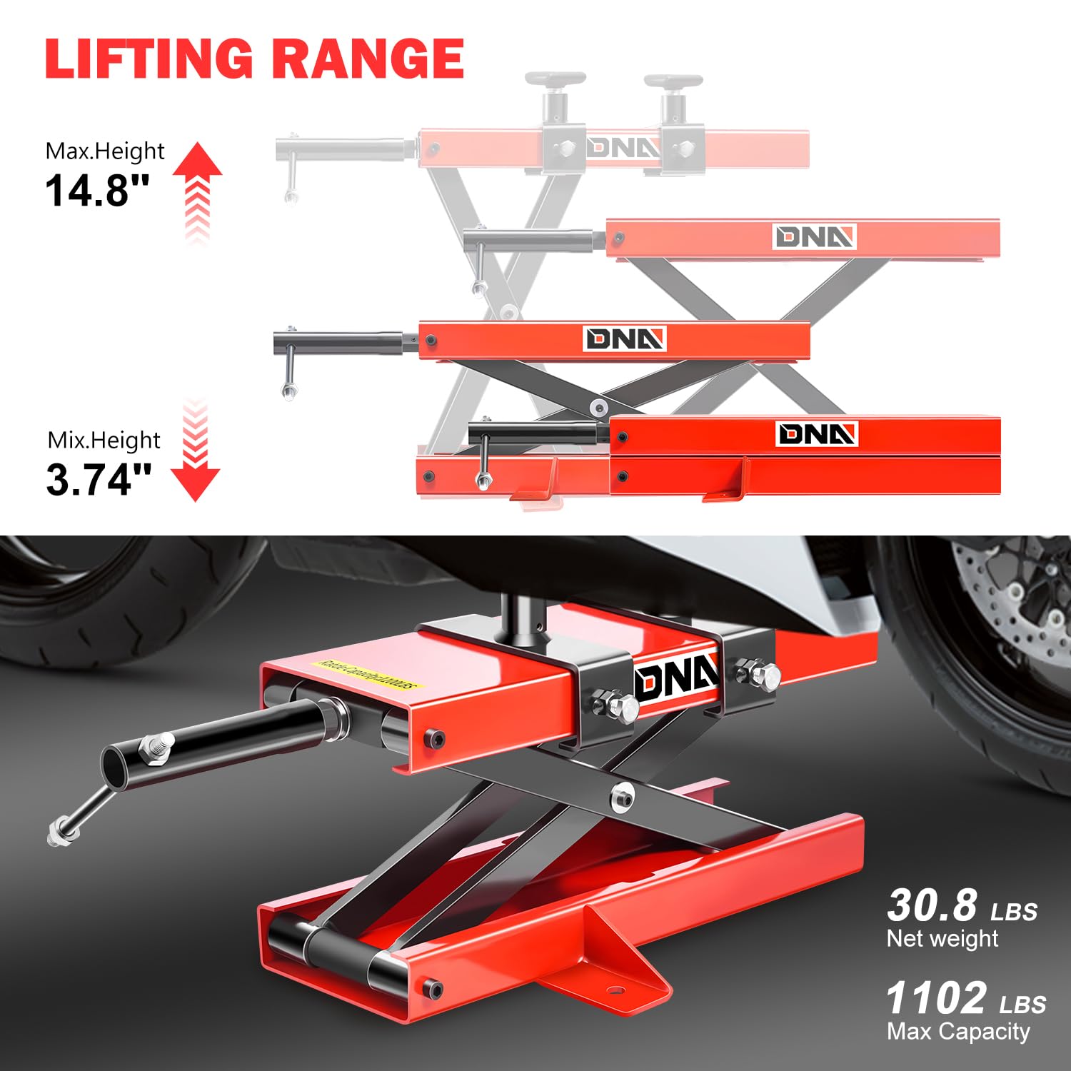 Foto 4 | Soporte Para Elevador De Tijera Para Motocicleta, Dna Motoring, 500 Kg - Venta Internacional.