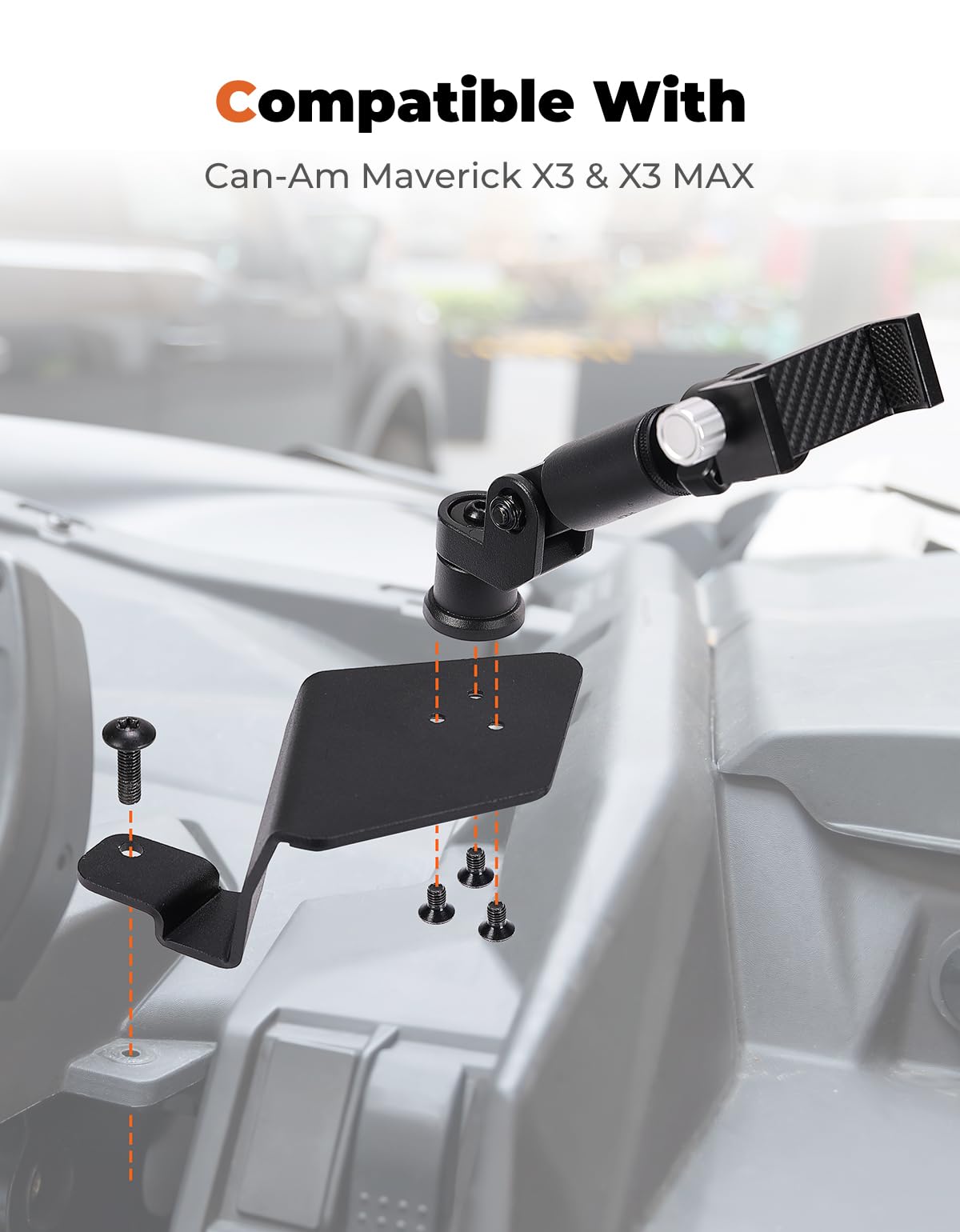 Foto 6 | Soporte De Teléfono Kemimoto X3 Cnc De Aluminio Para Can-am Maverick X3 - Venta Internacional.