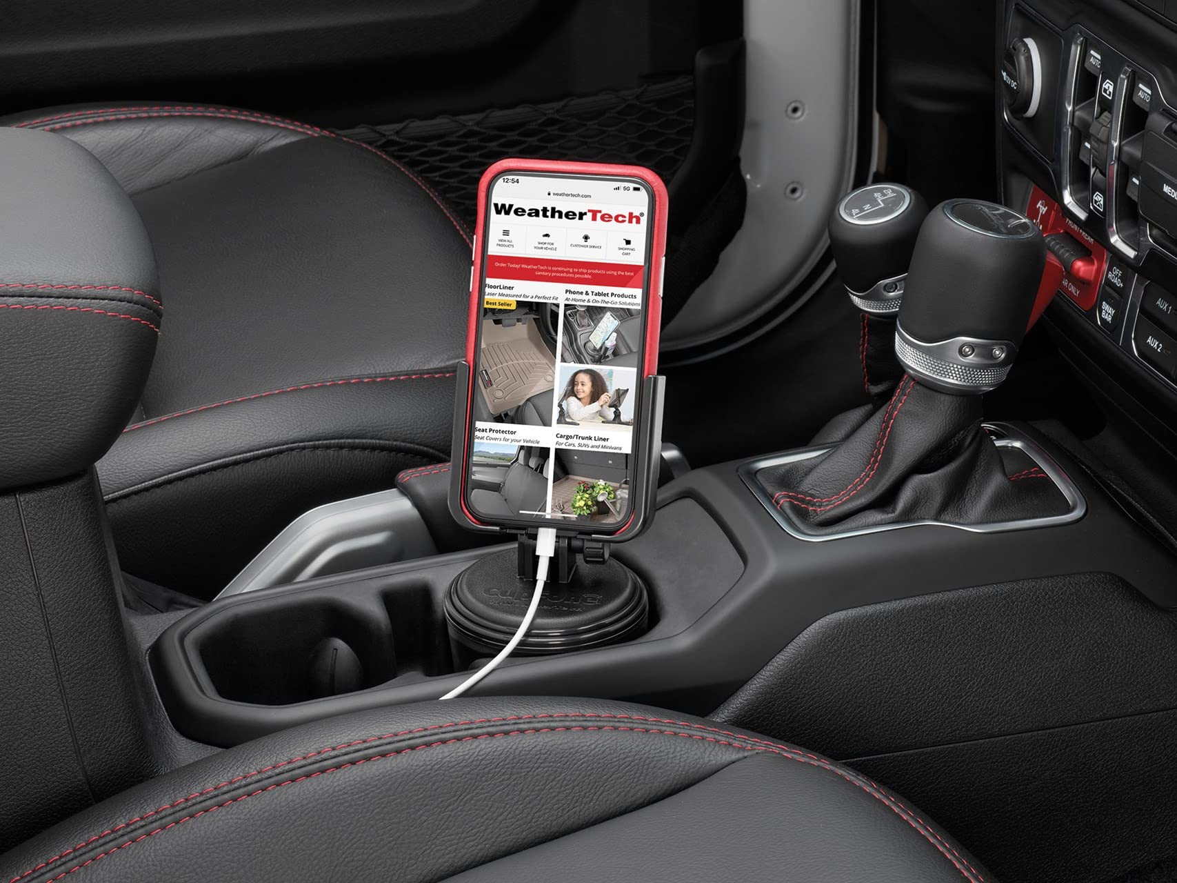 Foto 3 pulgar | Soporte Para Teléfono Weathertech Cupfone Con Pomos De Aluminio Tipo Billet - Venta Internacional.