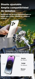 Foto 4 | Soporte Xtellar Para Celular En Motocicleta - Universal, Rotación 360°, Aluminio Anti-rrobo, Absorción Impactos