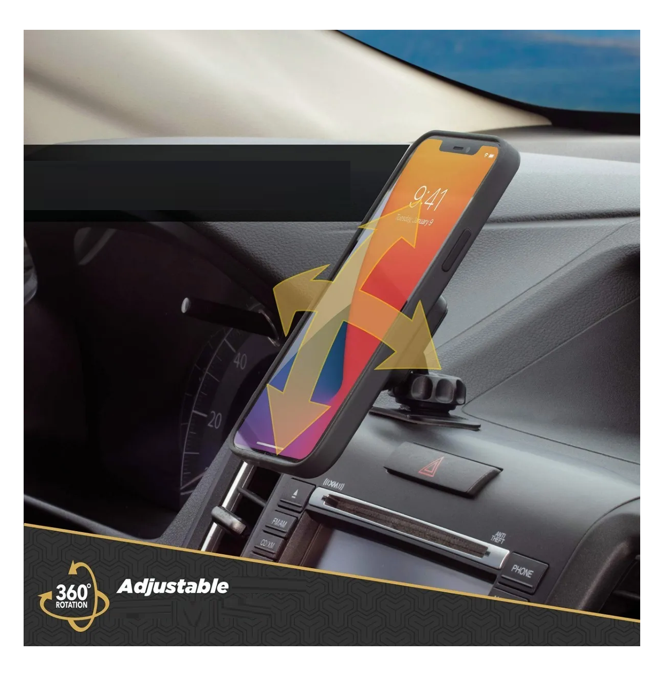 Foto 4 pulgar | Soporte Magnético Ajustable Para Teléfono De Coche 360 Negro