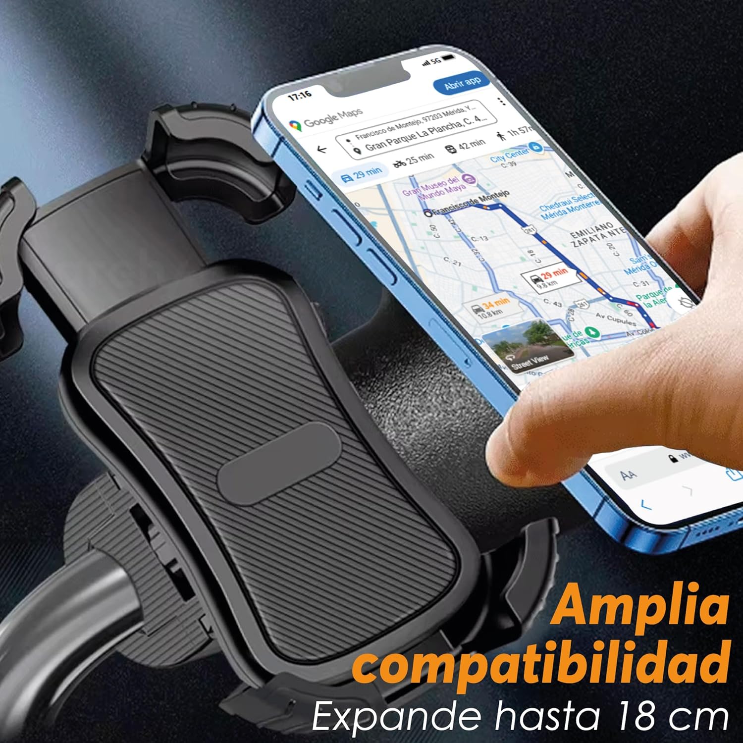 Foto 3 pulgar | Base Soporte Para Celular Archy Moto Bici Rotacion 360 Bicicleta Motocicleta Firme Anti Vibracion Universal Manilla