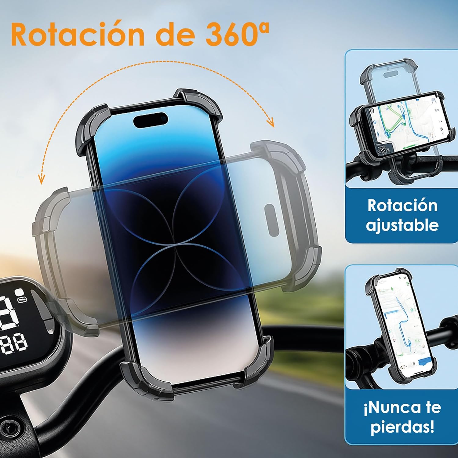 Foto 5 pulgar | Base Soporte Para Celular Archy Moto Bici Rotacion 360 Bicicleta Motocicleta Firme Anti Vibracion Universal Manilla