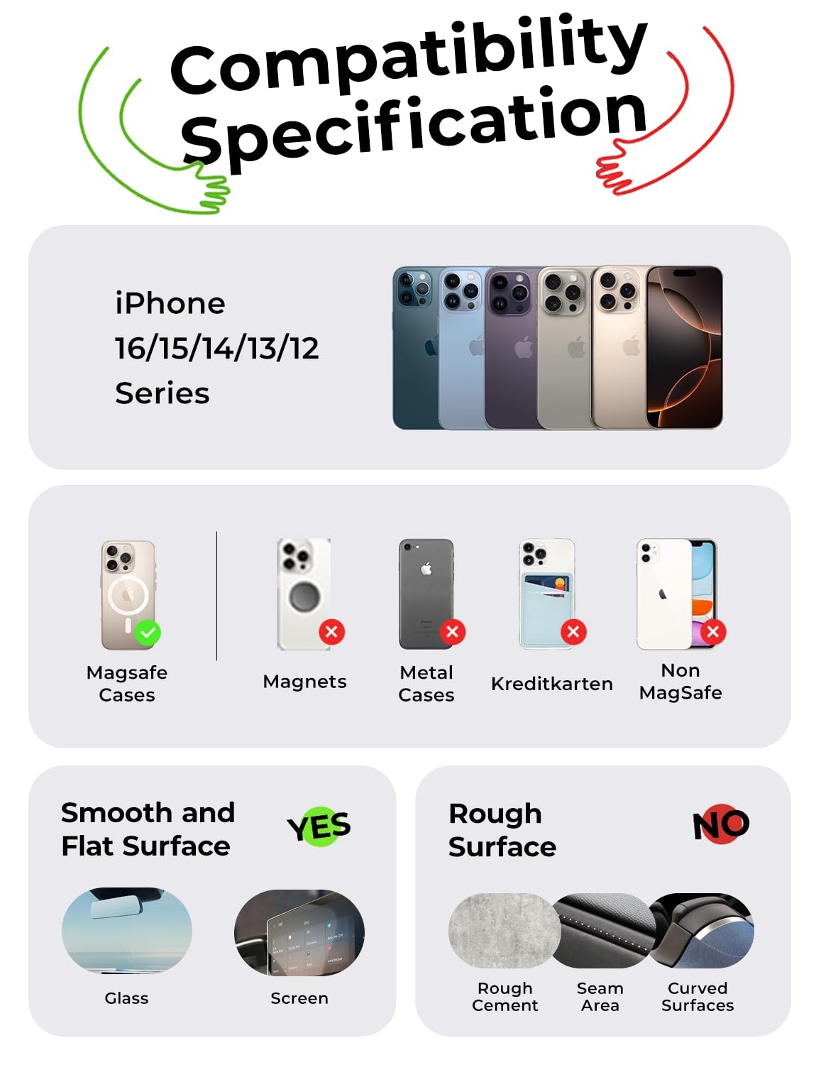 Foto 4 | Soporte Magnético Para Iphone Con Soporte Magnético Al Vacío Lisen - Venta Internacional.