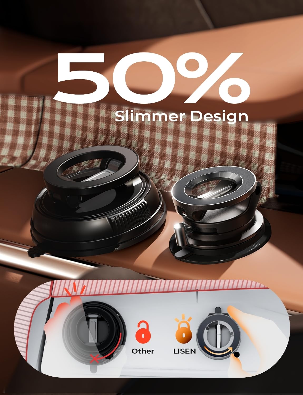 Foto 7 | Soporte Magnético Para Iphone Con Soporte Magnético Al Vacío Lisen - Venta Internacional.