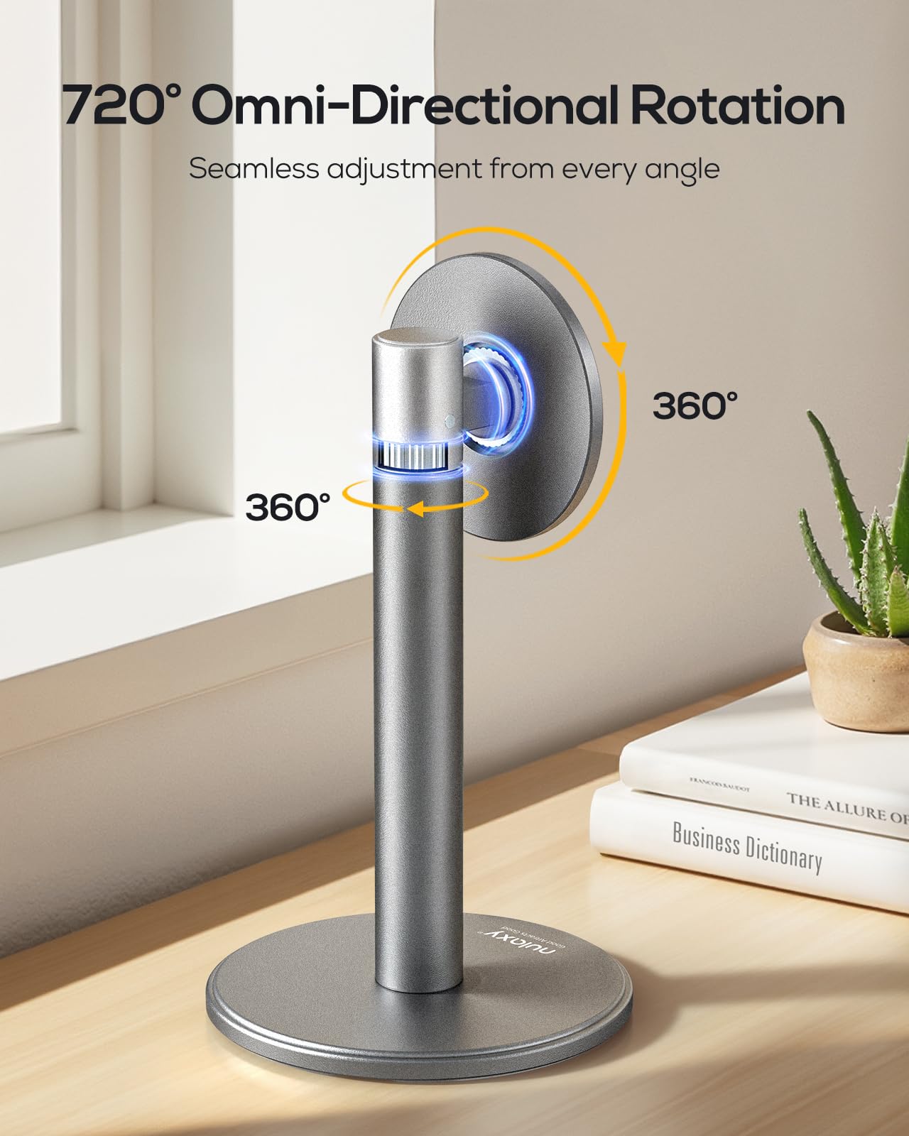 Foto 4 pulgar | Soporte Para Teléfono Celular Nulaxy Magnetic Aluminium 360°  Giratorio  Gris - Venta Internacional.
