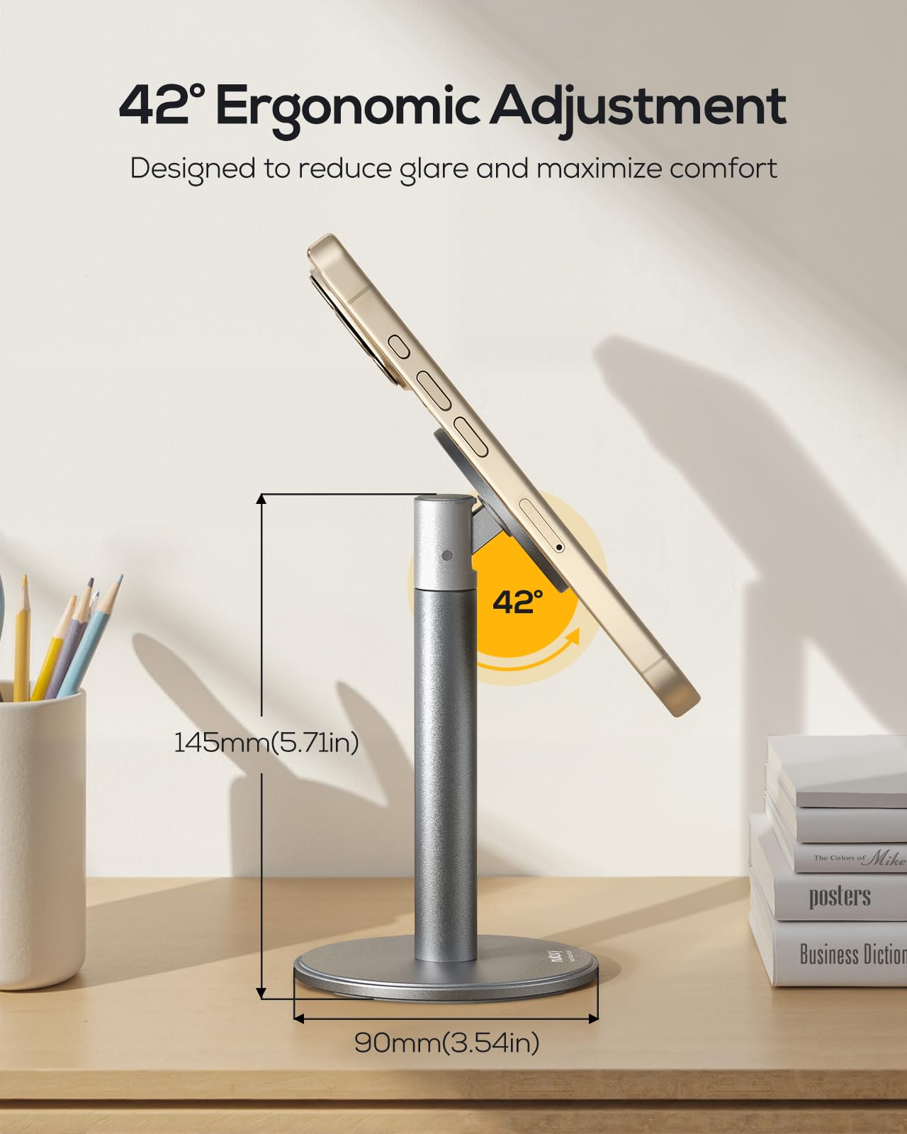 Foto 7 pulgar | Soporte Para Teléfono Celular Nulaxy Magnetic Aluminium 360°  Giratorio  Gris - Venta Internacional.