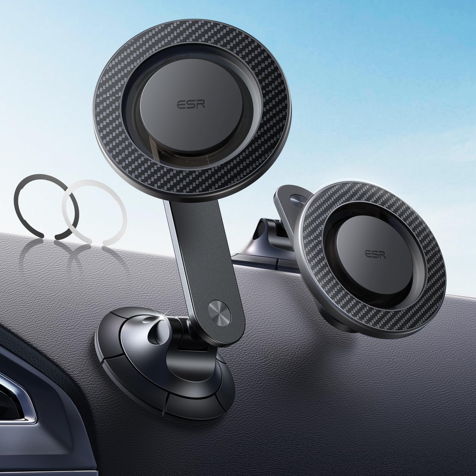 Soporte De Coche Esr Para Teléfono Magsafe Para Iphone Con 2 Anillos - Venta Internacional.