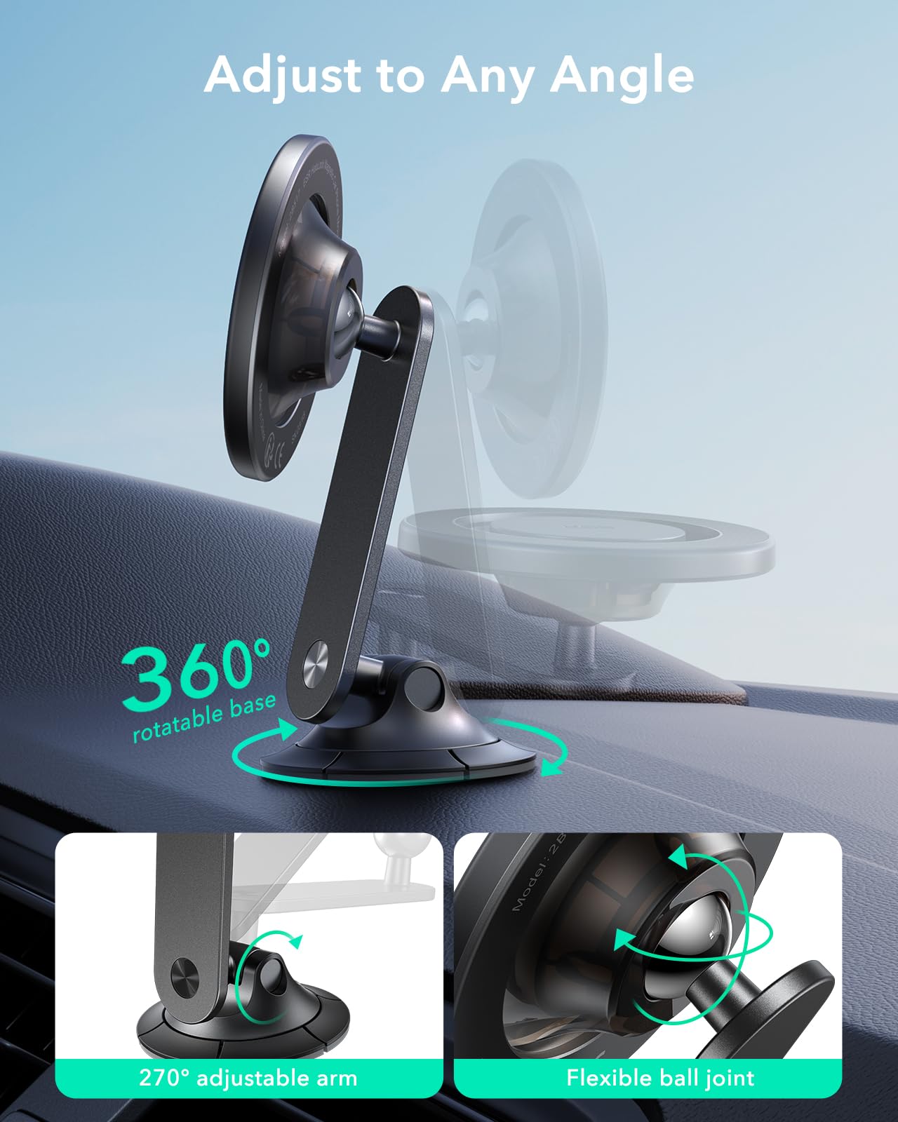 Foto 3 | Soporte De Coche Esr Para Teléfono Magsafe Para Iphone Con 2 Anillos - Venta Internacional.
