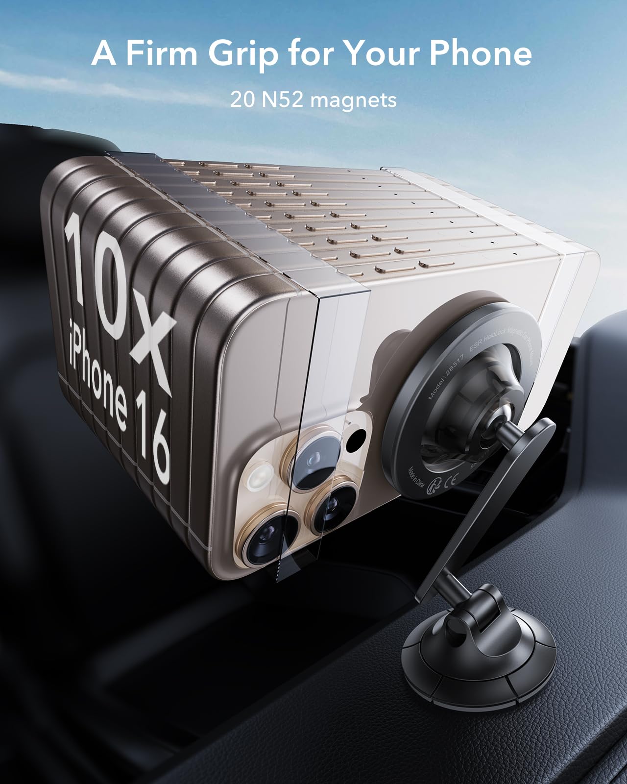 Foto 6 pulgar | Soporte De Coche Esr Para Teléfono Magsafe Para Iphone Con 2 Anillos - Venta Internacional.