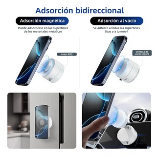 Foto 3 | Soporte Magnético Celular Con Ventosa Para Teléfono Blanco