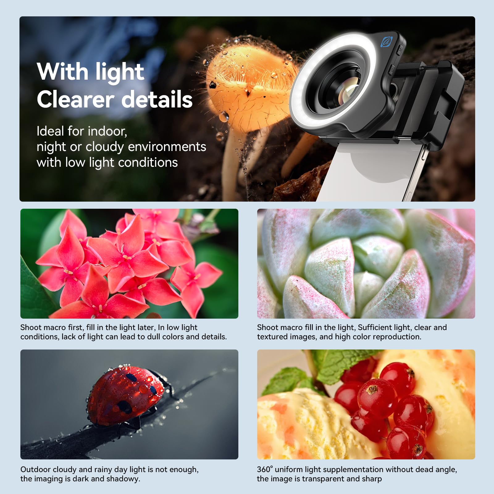 Foto 4 | Lente Macro Apexel 10-20x Para Fotografía Hd Para Iphone Y Android - Venta Internacional.