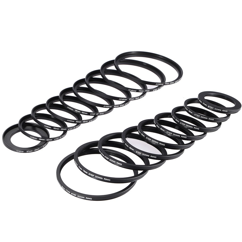 Foto 3 pulgar | Adaptador De Anillo De Filtro Andoer, 18 Piezas, Kit De Lentes De Cámara De Metal - Venta Internacional.