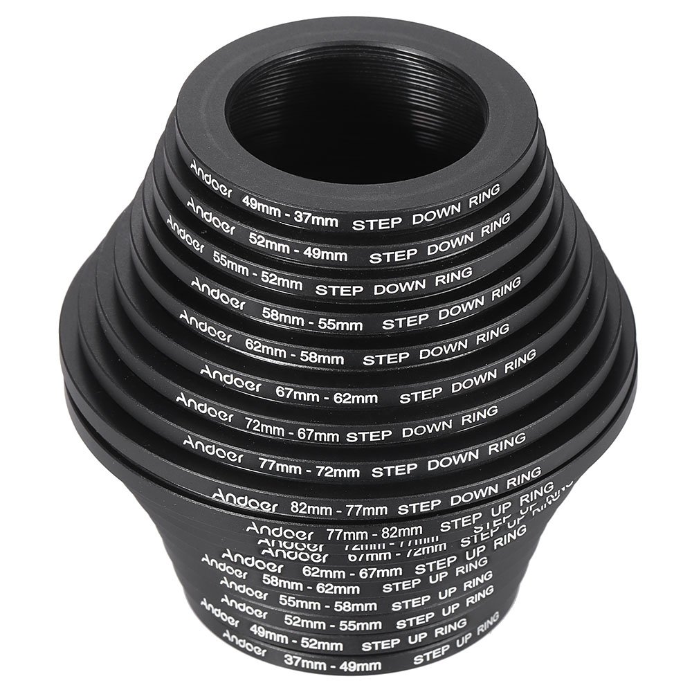 Foto 5 pulgar | Adaptador De Anillo De Filtro Andoer, 18 Piezas, Kit De Lentes De Cámara De Metal - Venta Internacional.