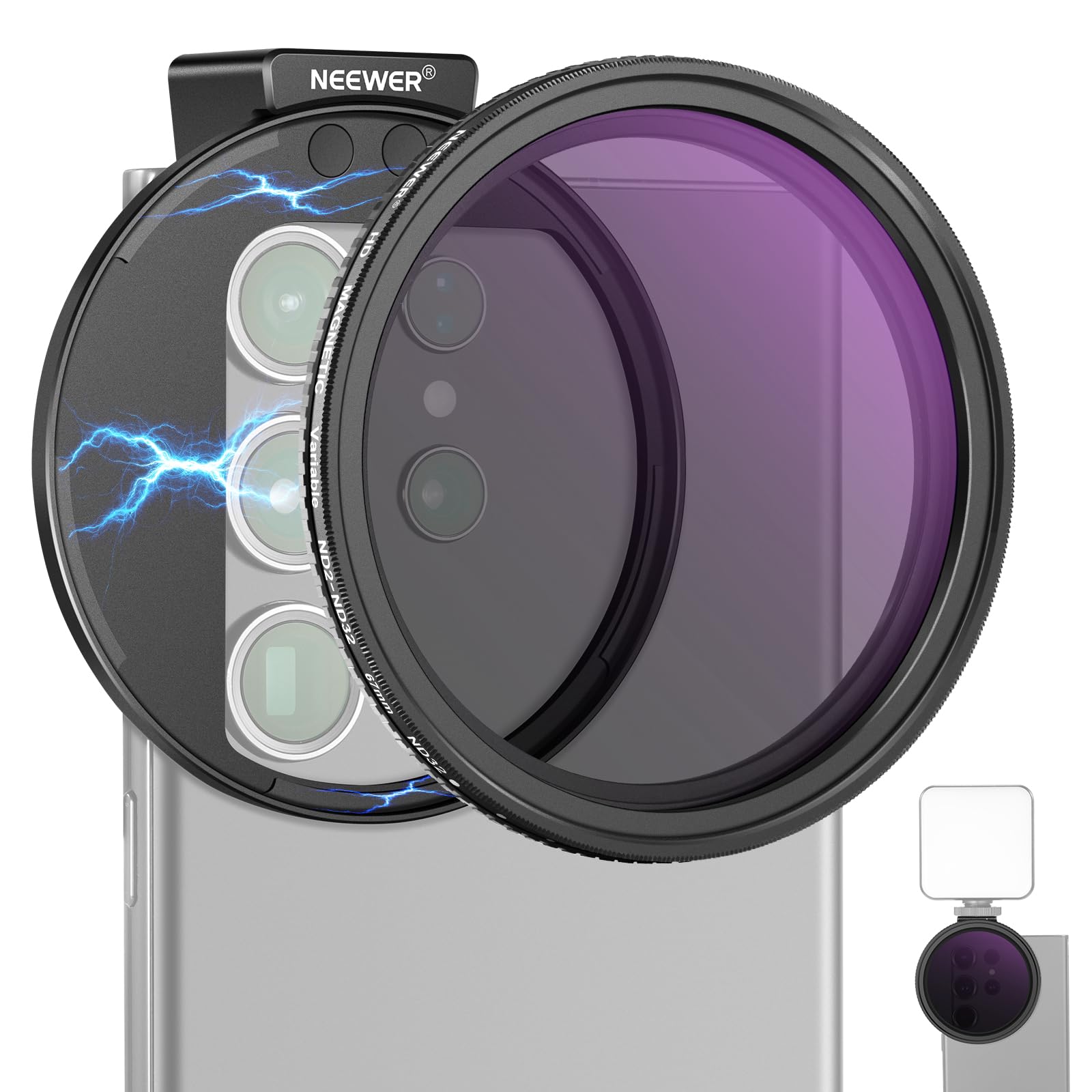 Kit De Filtros Para Lentes De Teléfono Neewer De 67 Mm Con Clip, Variable Nd2-nd32 - Venta Internacional. $1,192