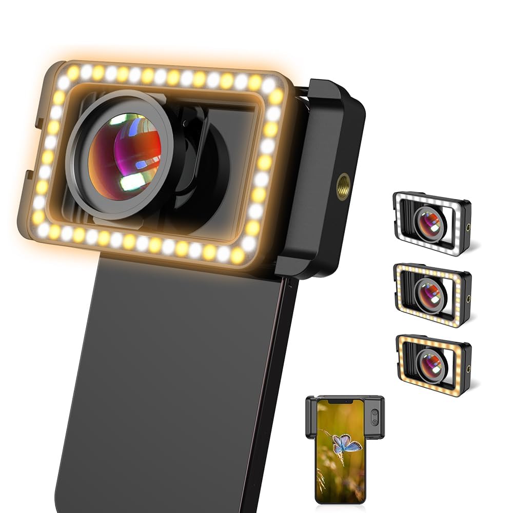 Foto 2 pulgar | Lente Macro Apexel 15x Con Luz De Relleno Led Para Iphone Y Android - Venta Internacional.