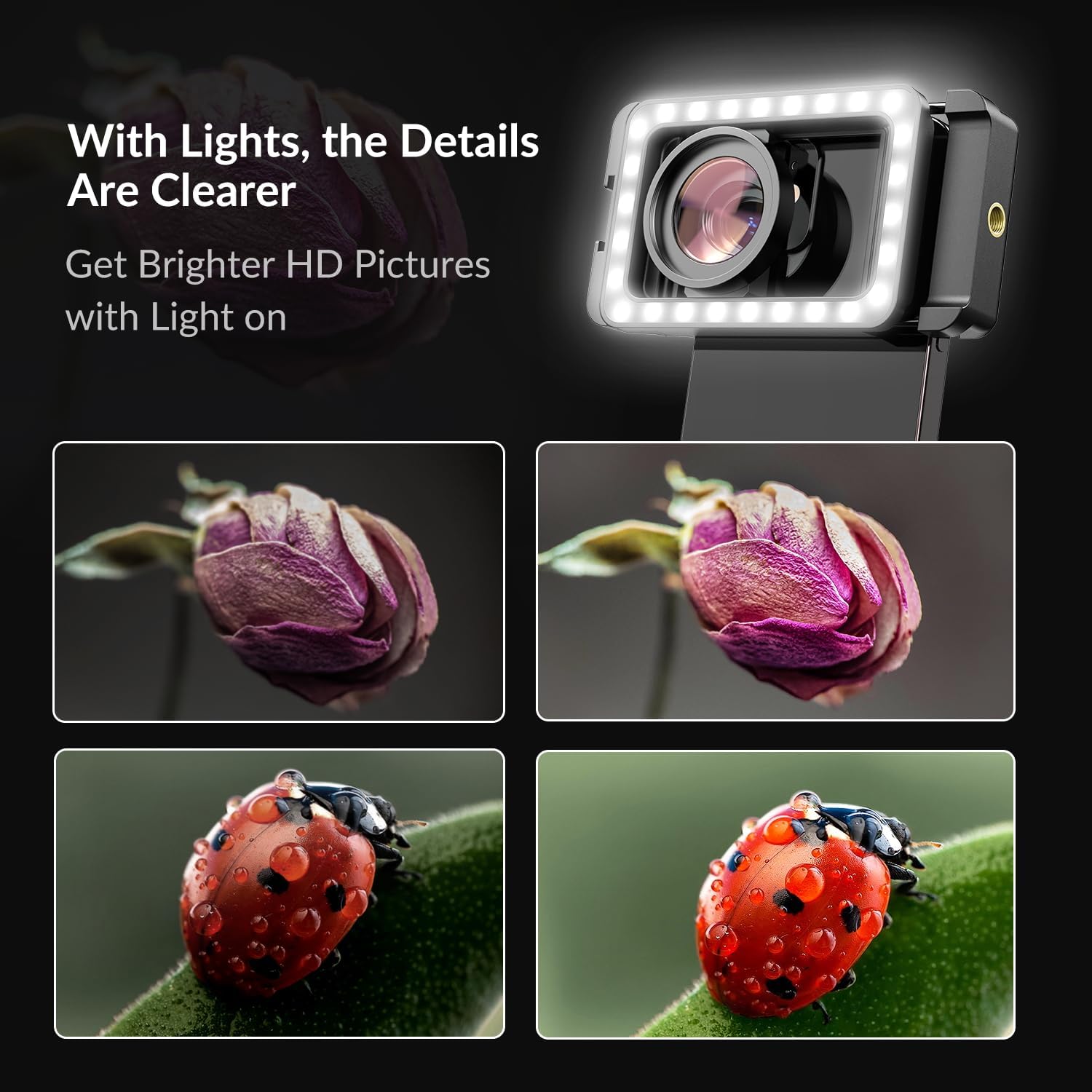 Foto 3 pulgar | Lente Macro Apexel 15x Con Luz De Relleno Led Para Iphone Y Android - Venta Internacional.