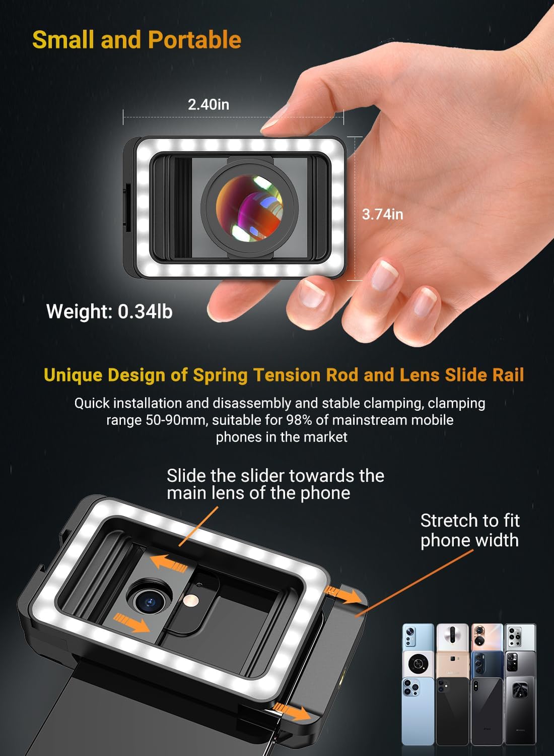 Foto 5 pulgar | Lente Macro Apexel 15x Con Luz De Relleno Led Para Iphone Y Android - Venta Internacional.