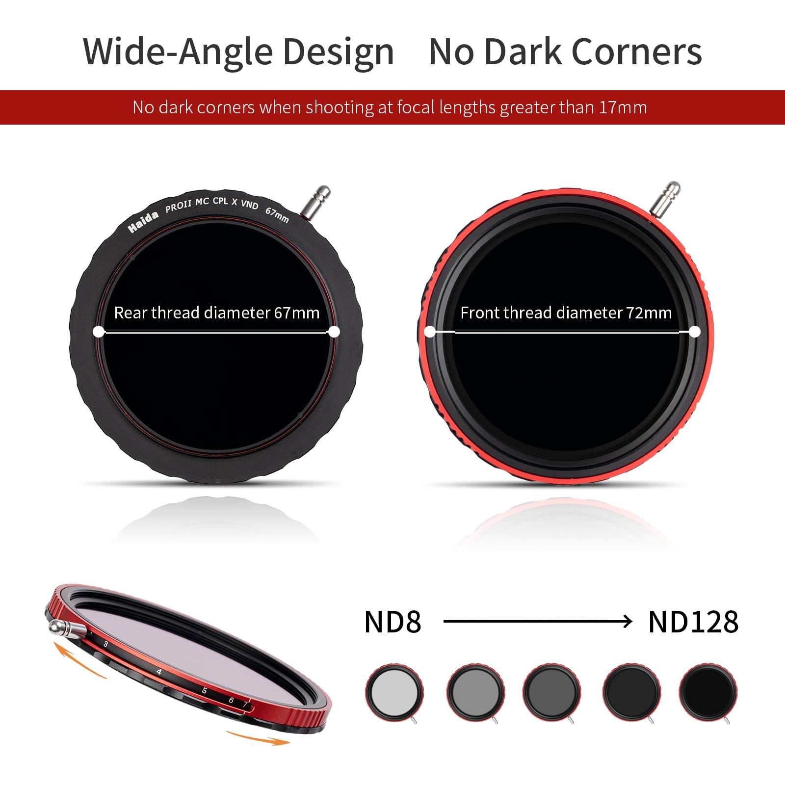 Foto 5 | Filtro Haida Combo Cpl/vnd Pro Ii De 77 Mm, Resistente Al Agua, 77 Mm - Venta Internacional.