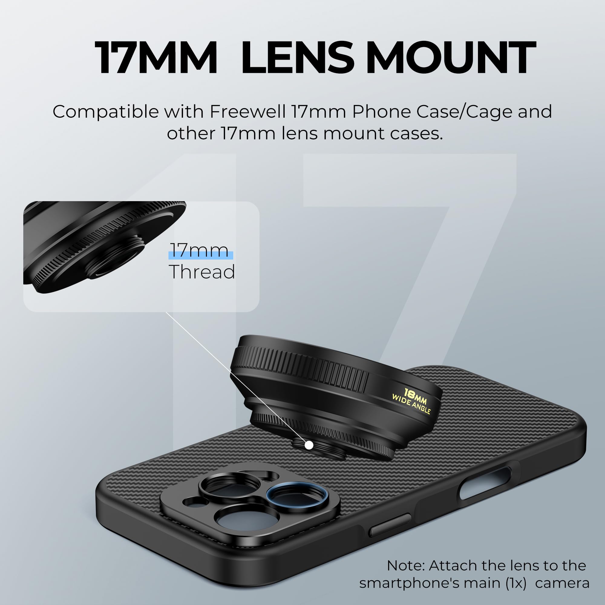 Foto 4 | Lente Gran Angular Freewell De 18 Mm Para Iphone Y Samsung - Venta Internacional.
