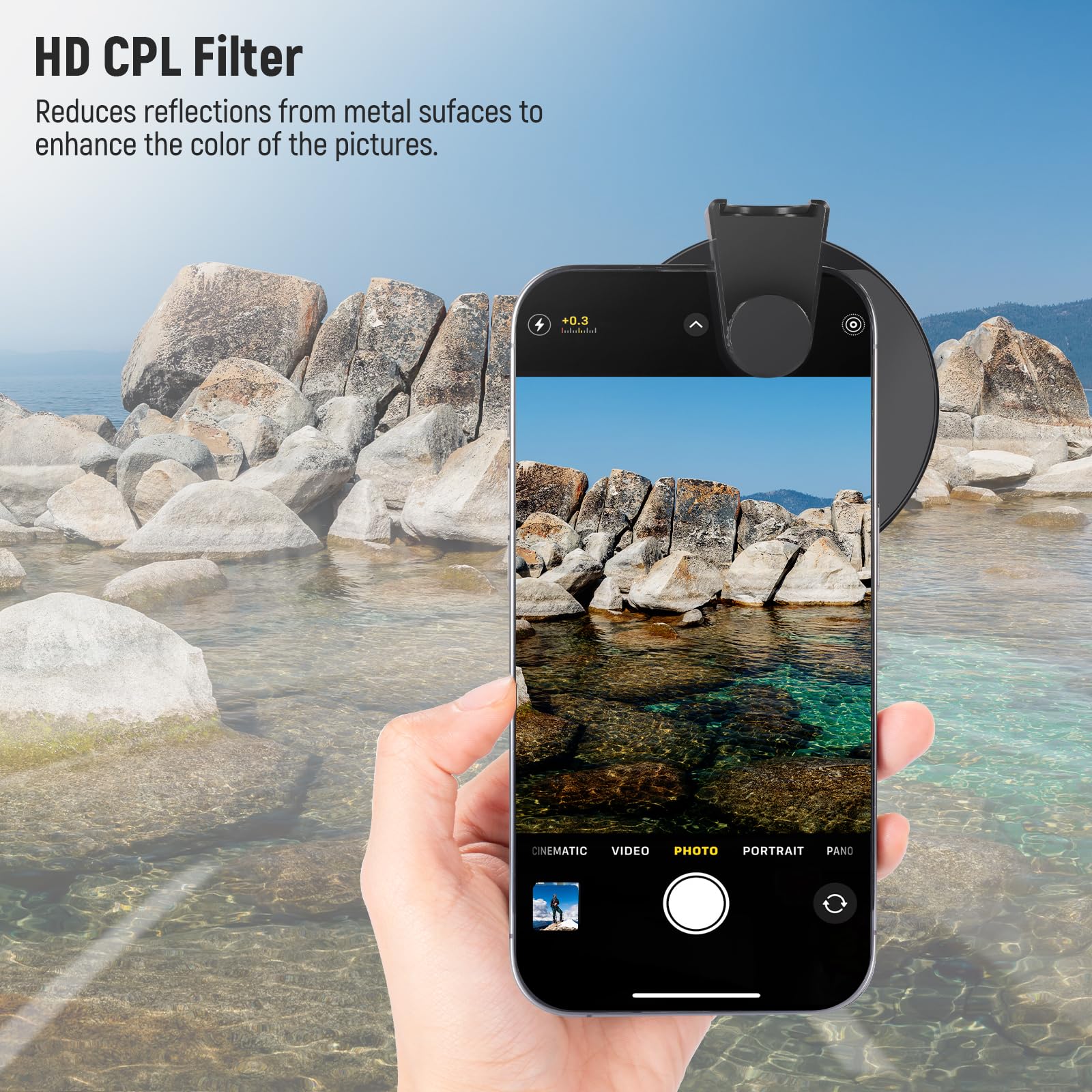Foto 3 pulgar | Filtro Cpl Neewer Fl-27 Para Teléfono, Lente De Cámara De 67 Mm Con Clip - Venta Internacional.