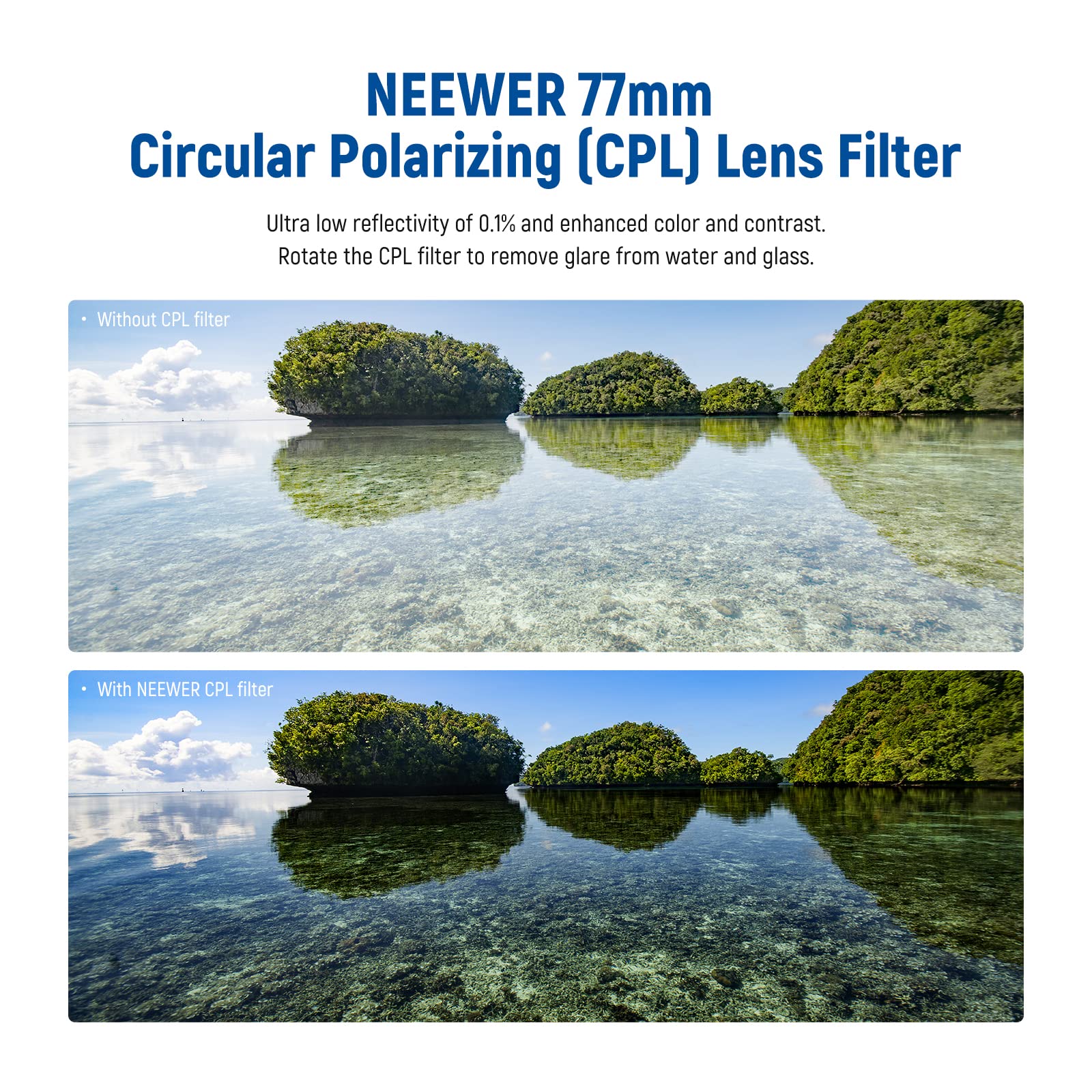 Foto 3 pulgar | Filtro Polarizador Neewer, 77 Mm, 30 Capas, Nanorrevestimiento - Venta Internacional.