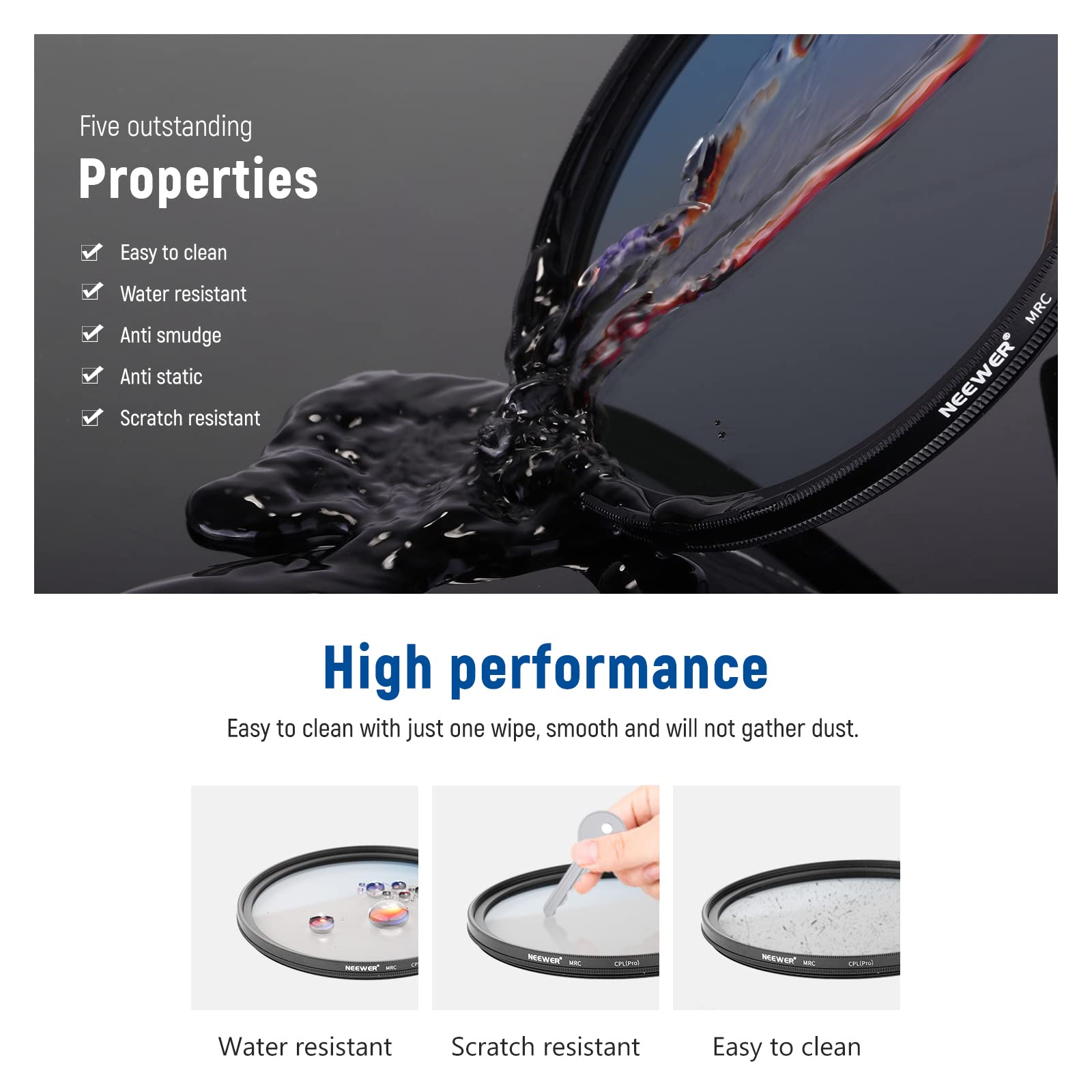 Foto 6 pulgar | Filtro Polarizador Neewer, 77 Mm, 30 Capas, Nanorrevestimiento - Venta Internacional.