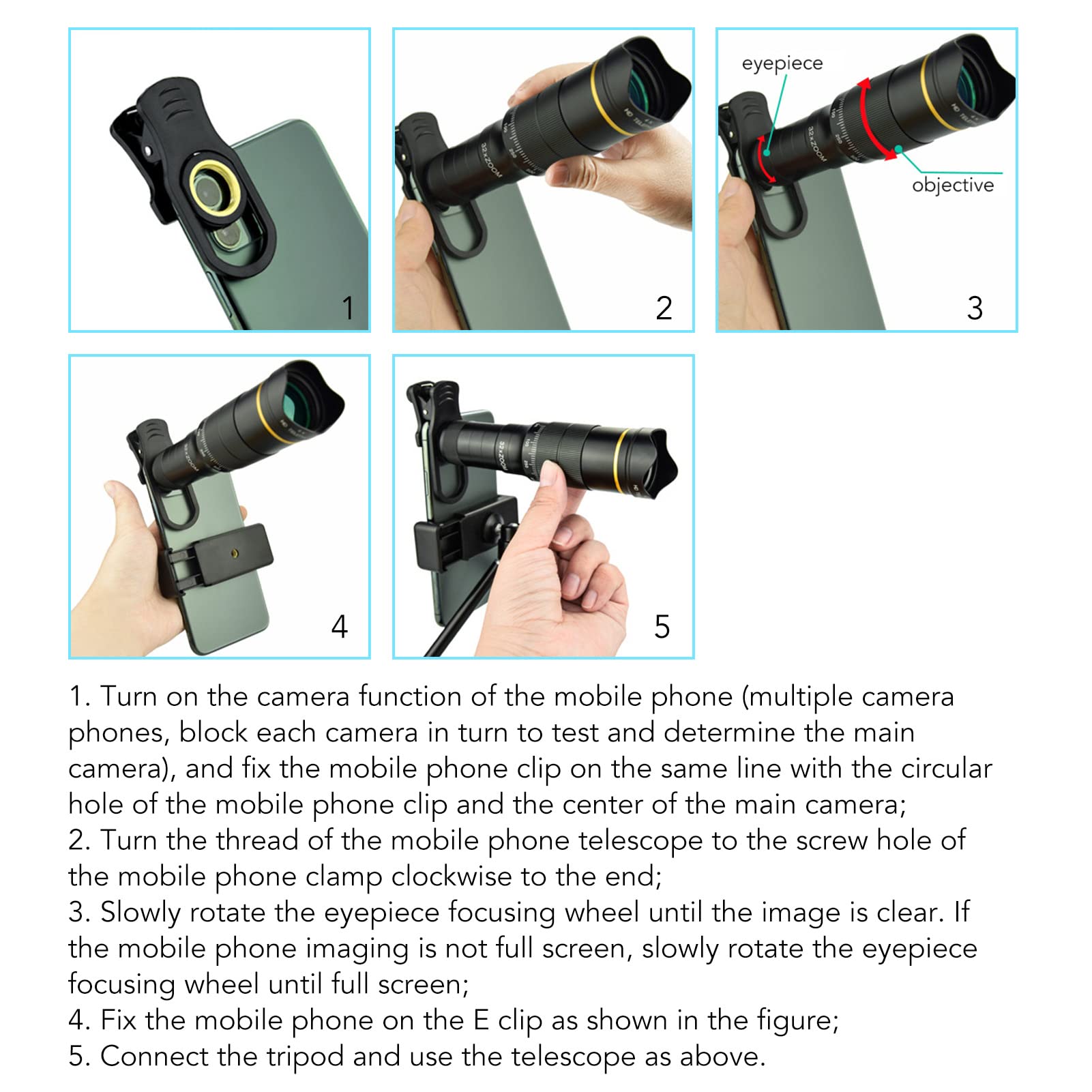 Foto 5 pulgar | Lente De Cámara De Teléfono Celular Serounder Con Aumento 32x - Venta Internacional.