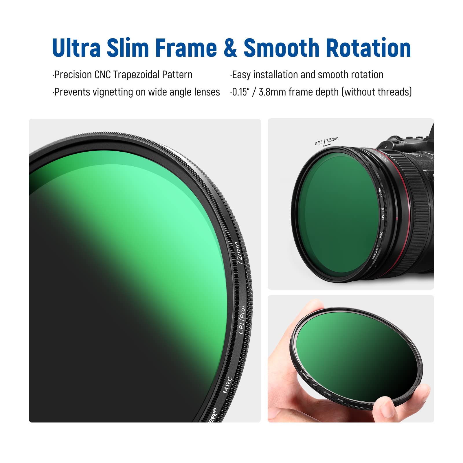Foto 7 pulgar | Filtro Polarizador Neewer 72 Mm Cpl 30 Capas Hd Glass - Venta Internacional.