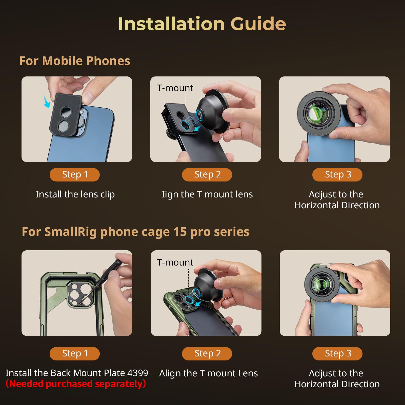Foto 4 pulgar | Lente Macro Smallrig Hd Master De 75 Mm Con Montura En T Para Iphone Y Samsung - Venta Internacional.