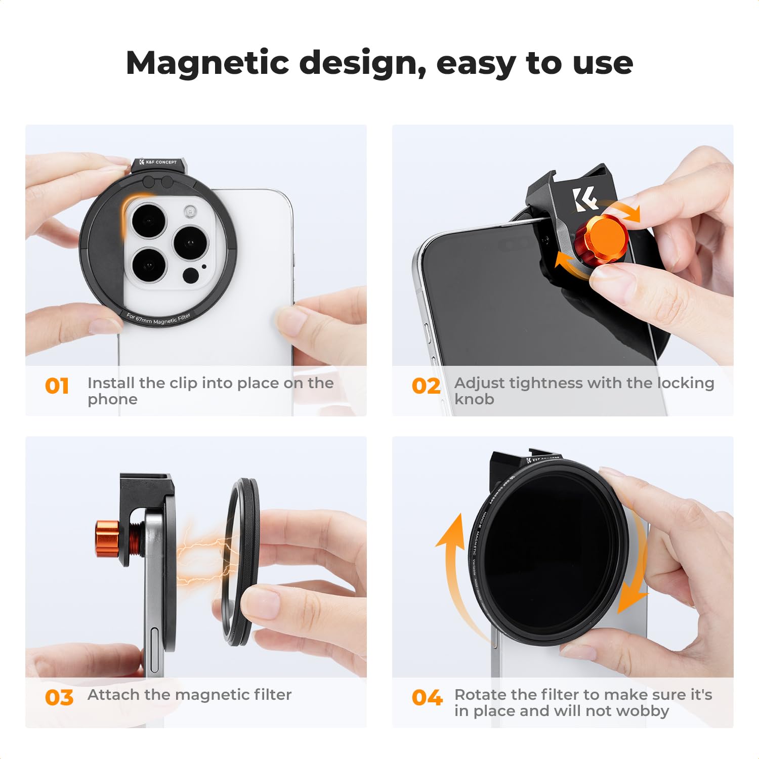 Foto 7 pulgar | Kit De Filtros De Lente De Teléfono Nd2-32 Con Clip Magnético Variable De 67 Mm - Venta Internacional.
