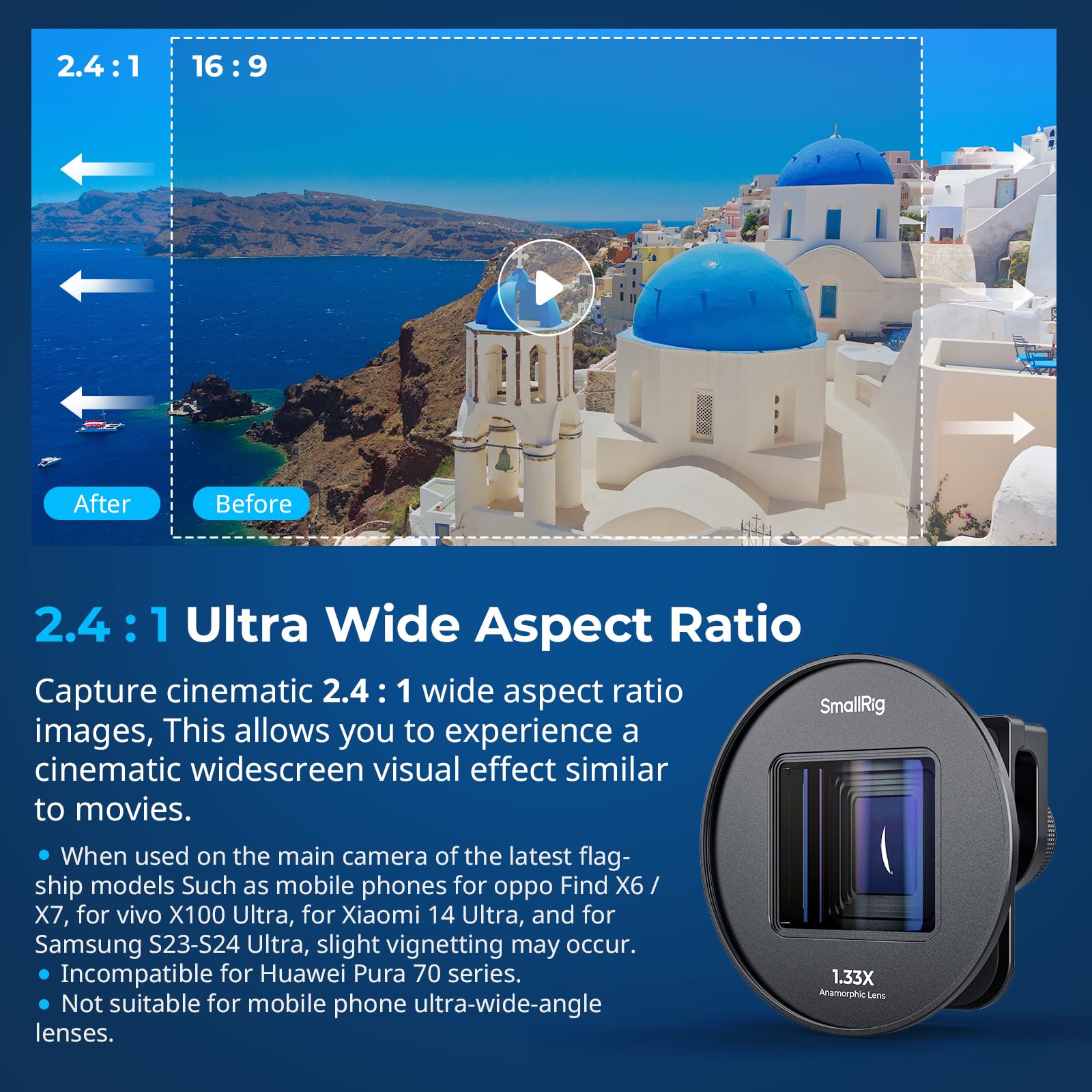 Foto 4 pulgar | Lente Anamórfica Smallrig 1.33x Para Teléfono Móvil Con Montura En T - Venta Internacional.