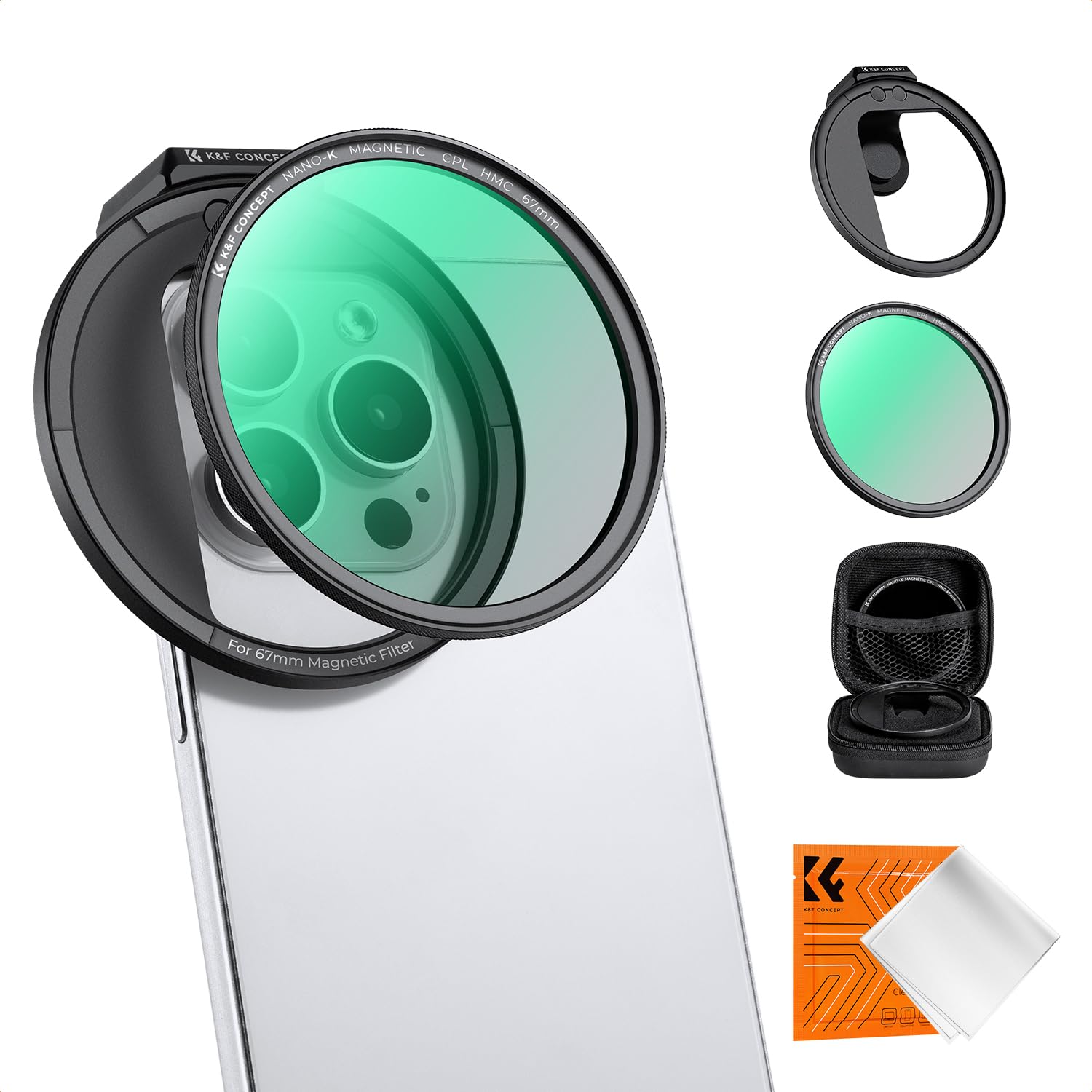Foto 2 pulgar | Kit De Filtros Magnéticos Para Lentes De Teléfono K&f Concept Clip On 67 Mm Cpl - Venta Internacional.