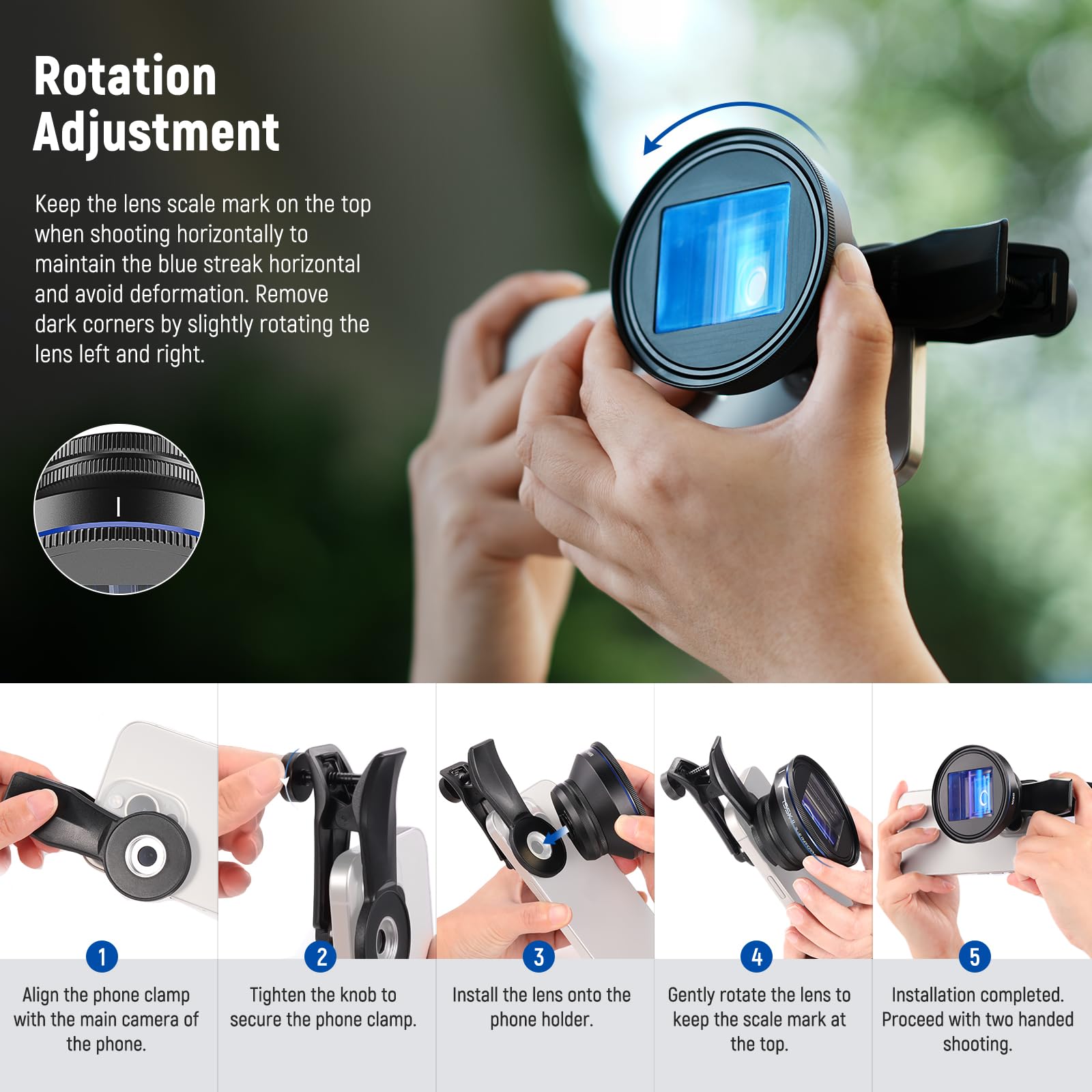 Foto 7 pulgar | Lente Anamórfica Para Teléfono Neewer Pro 1.55x Con Blue Flare Ls-43 Pro - Venta Internacional.
