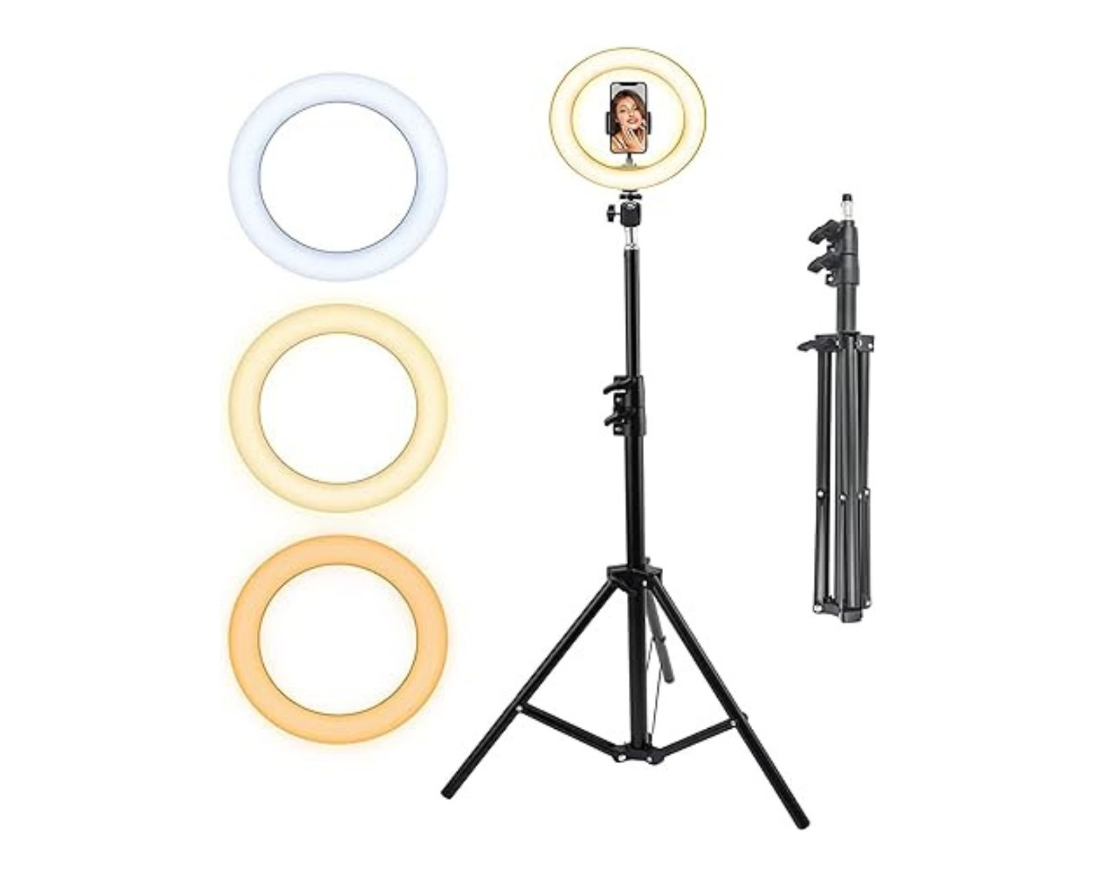 Aro de Luz Led 10'' Bluelander Negro con Soporte para Celular