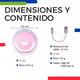 Foto 4 | Mini Aro De Luz Led Para Celular con 3 Niveles de Brillo