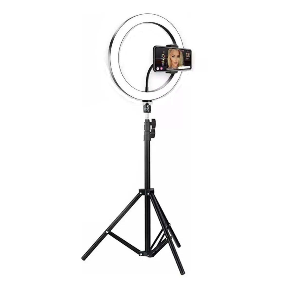 Foto 1 | Lampara Aro De Luz Led De 10 Pulgadas Con Tripie Portátil No Incluye Celular Eo Safe Imports Esi-4516-1 Negro