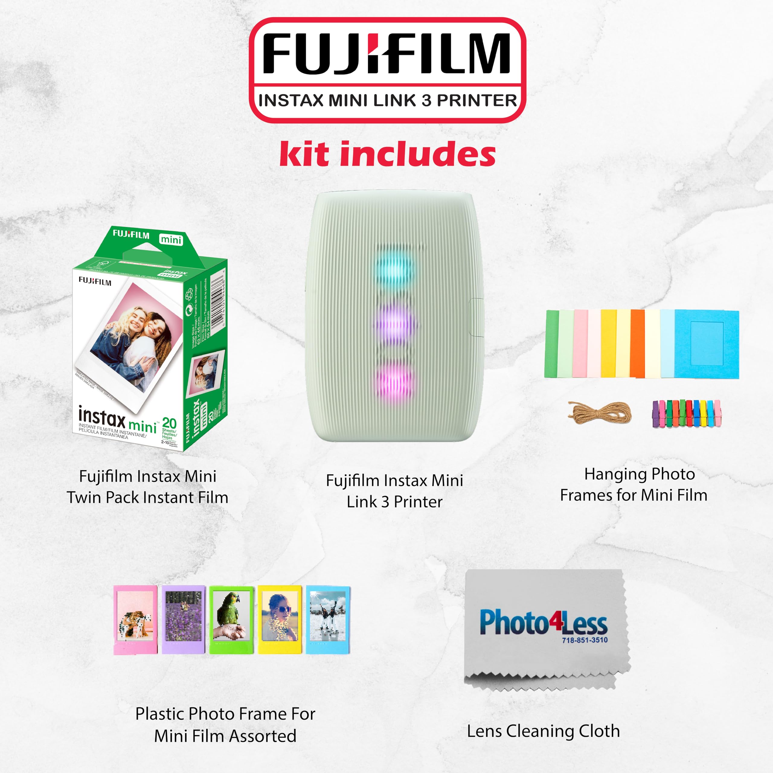 Foto 2 | Impresora Para Smartphone Fujifilm Instax Mini Link 3 Bundle, Color Verde - Venta Internacional.