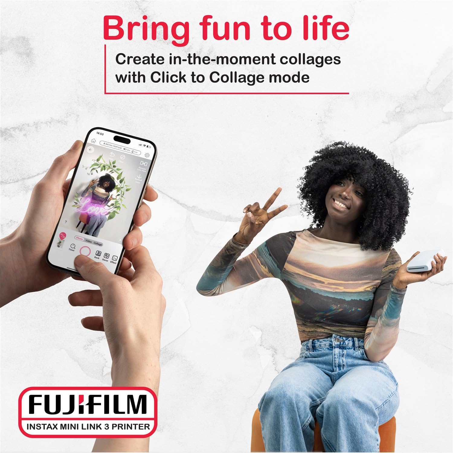 Foto 5 | Impresora Para Smartphone Fujifilm Instax Mini Link 3 Con Película Y Marco - Venta Internacional.