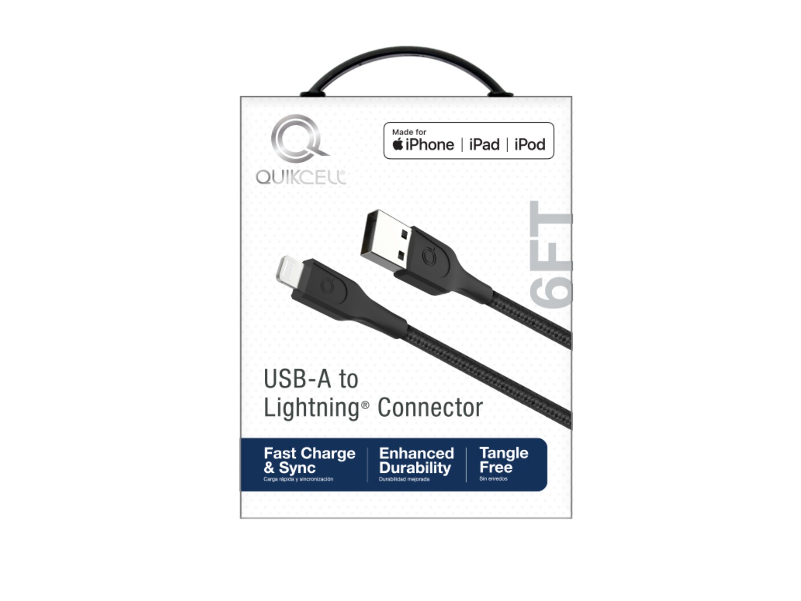 Foto 4 pulgar | Cable Lightning de 1.8 m Quikcell color Negro