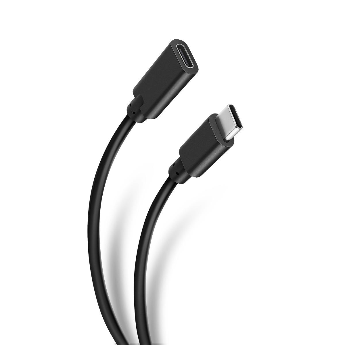 Extensión Usb C de 1 m Steren Usb-3962 color Negro