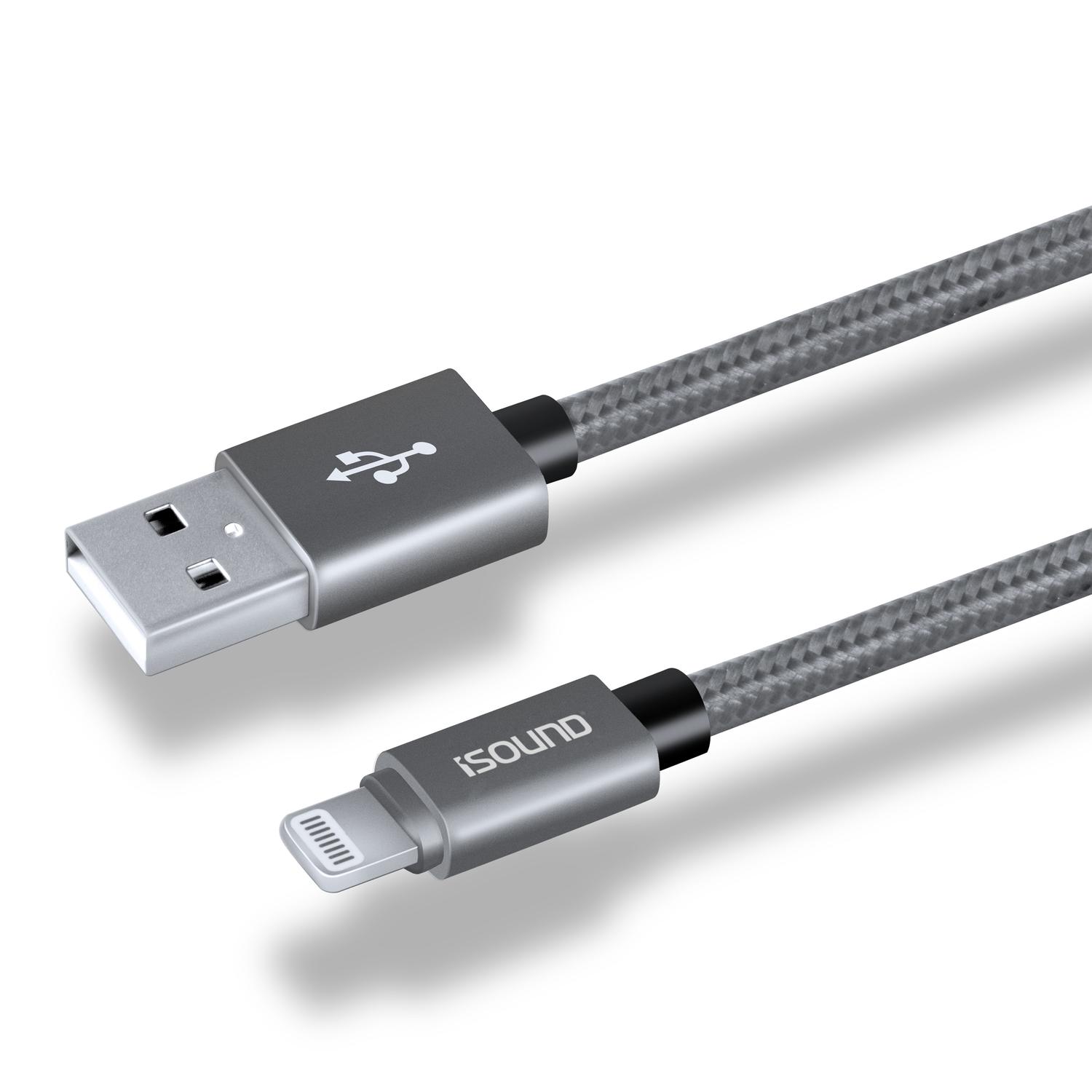 Cable Lightning A Usb-a Sync y Charge iSound de 3m Plateado